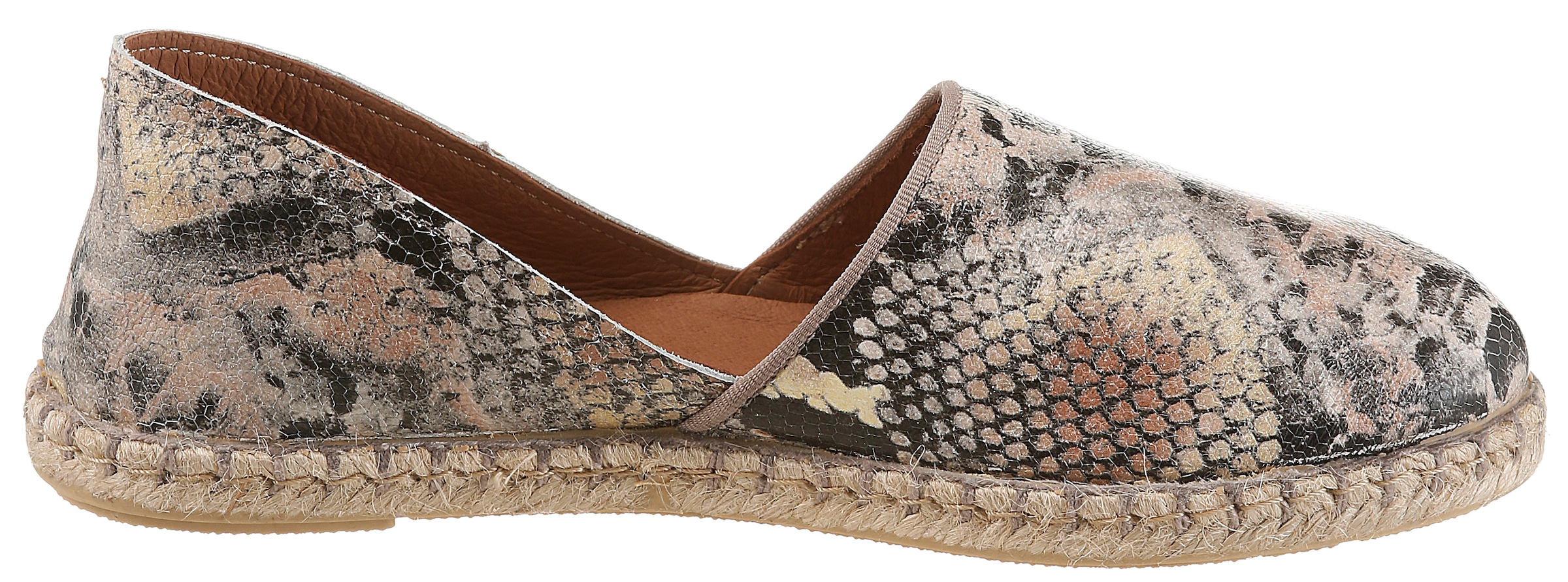 VERBENAS Espadrille »CARMEN«  Slipper, Schlupfschuh, Sommerschuh, Urlaubschuh in Reptil-Optik