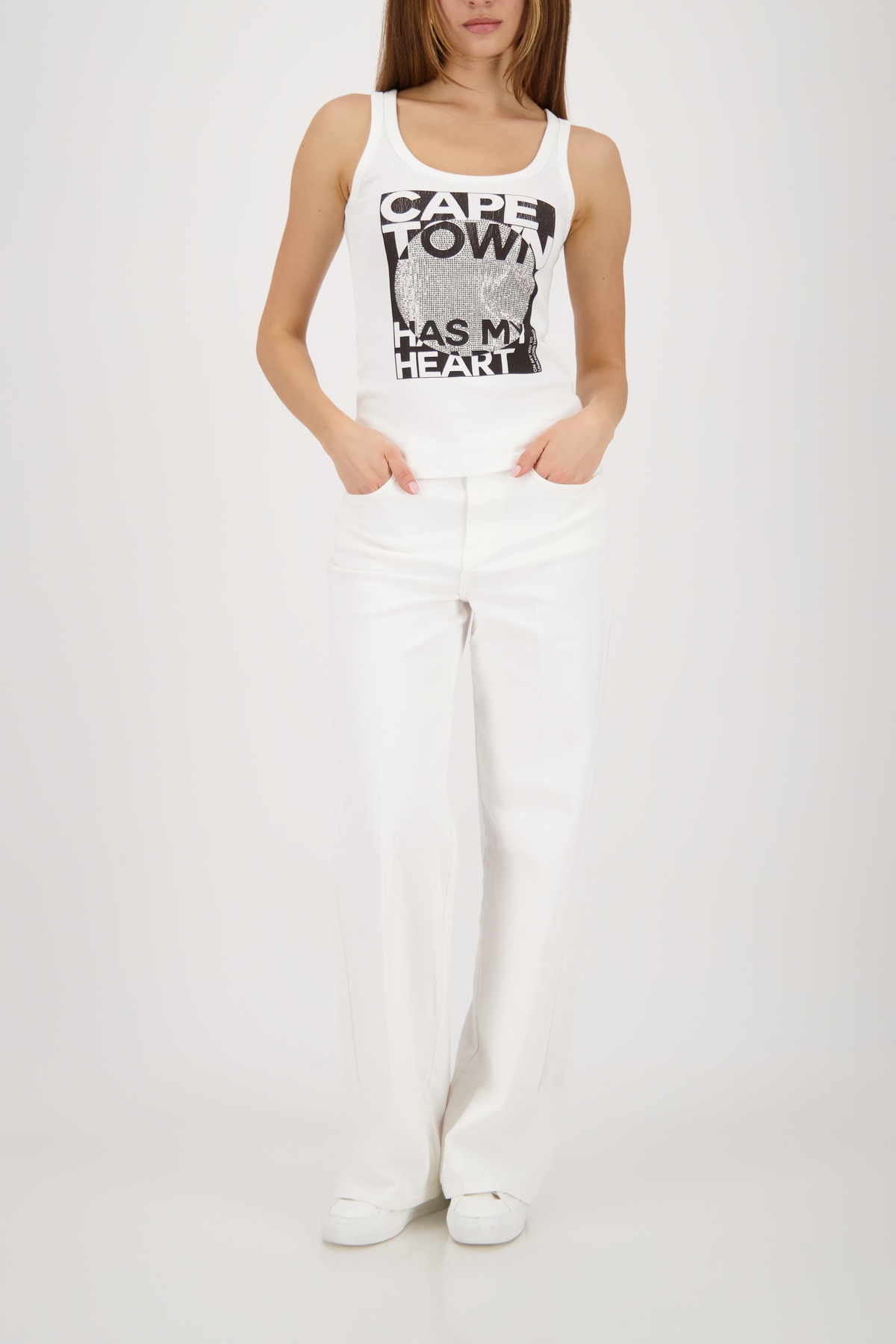 Monari Tanktop mit Strasssteinen, Regular Fit