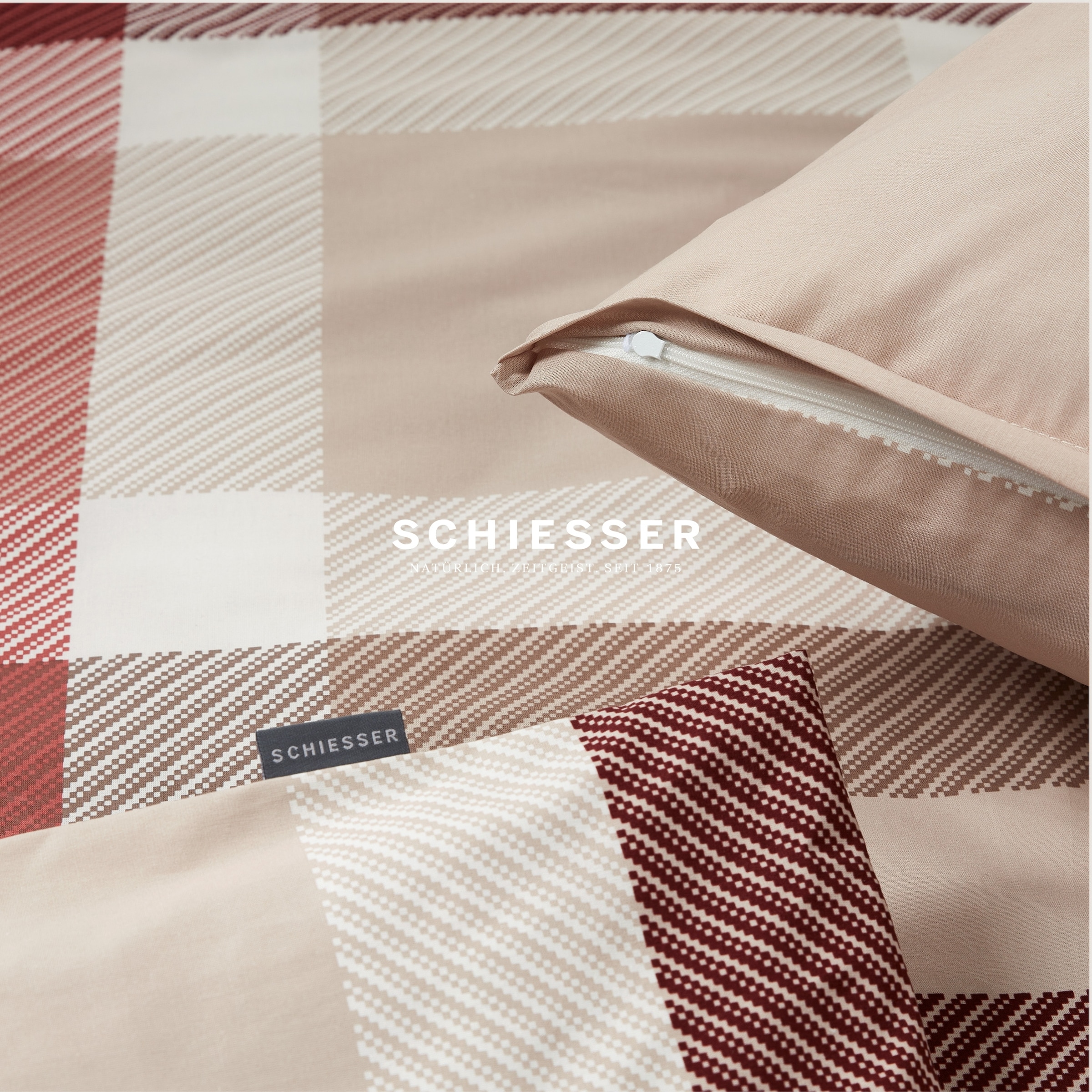 Schiesser Bettwäsche »Kris aus weicher Baumwolle mit markanten Karos«, Made in Green