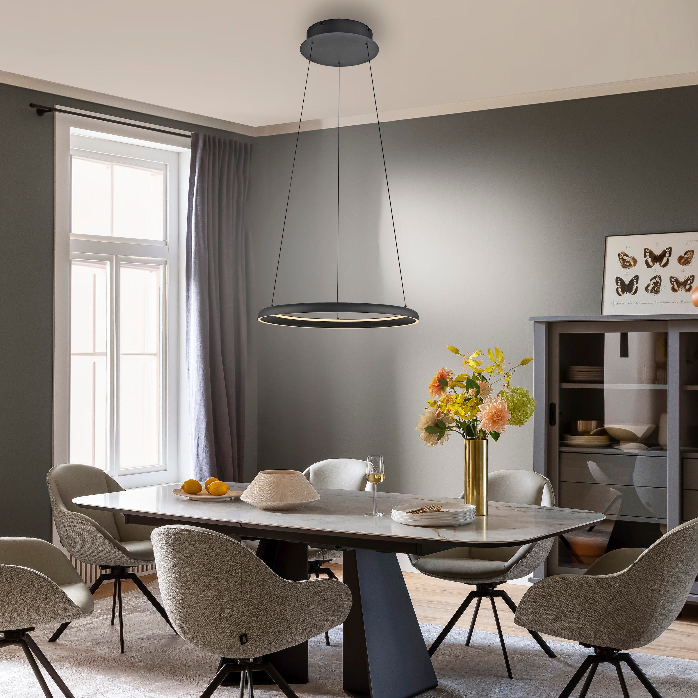 SCHÖNER WOHNEN-Kollektion LED Pendelleuchte »QUILLO« LED-Board 1 Stk. Warmweiß SCHÖNER WOHNEN Kollektion, SimplyDim, Memoryfunktion, Comfort-Lift