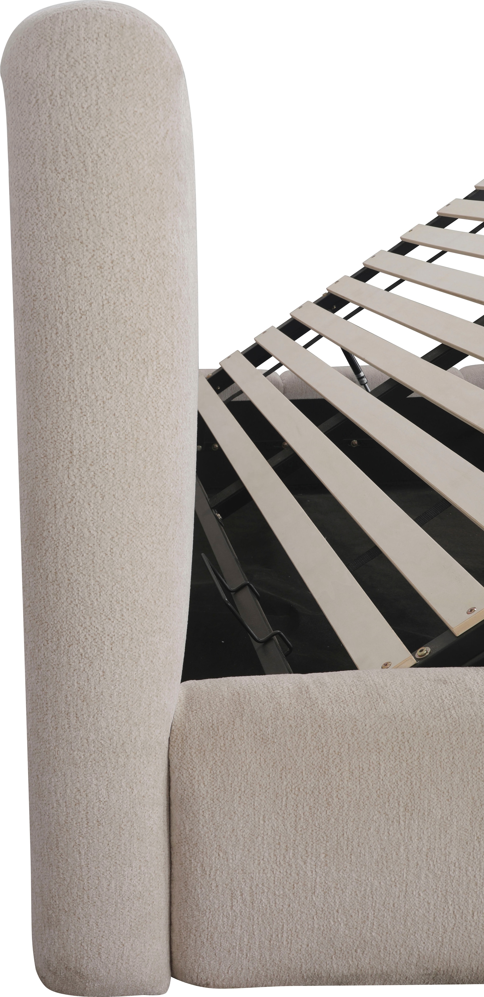 Home affaire Polsterbett »MERLINDA in der Breite 180cm, inkl. Lattenrost und Bettkasten« gepolstertes Kopfteil und Rahmen, Bezug im Chenillecharakter