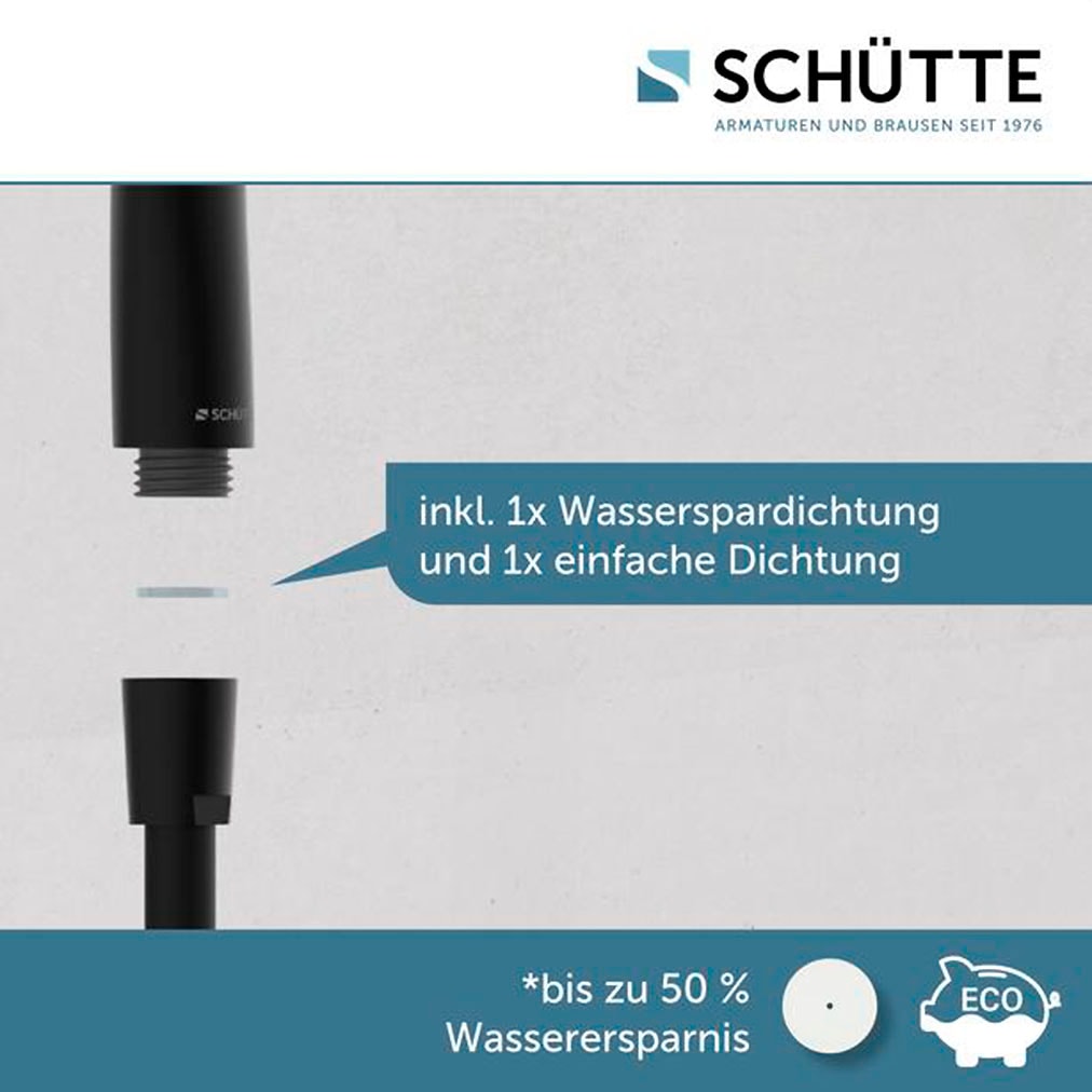 Schütte Brausegarnitur »RAVEN«, Regendusche, mit Schlauch und Halterung, Wellness-Duschkopf