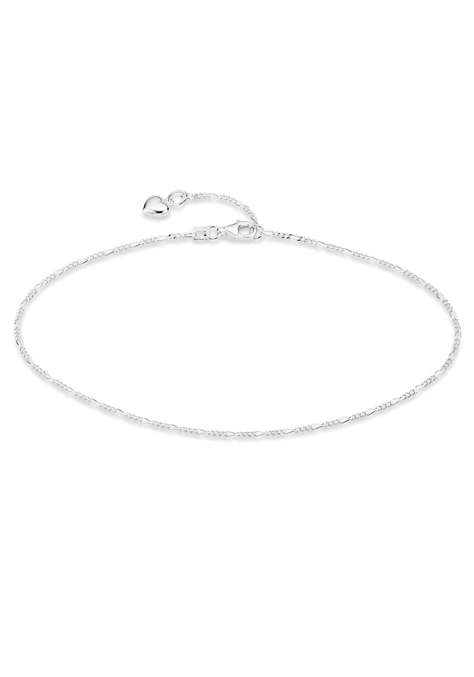 Bruno Banani Fußkette »Schmuck Geschenk Silber 925 Körperschmuck Figarokette Herz«, Made in Germany