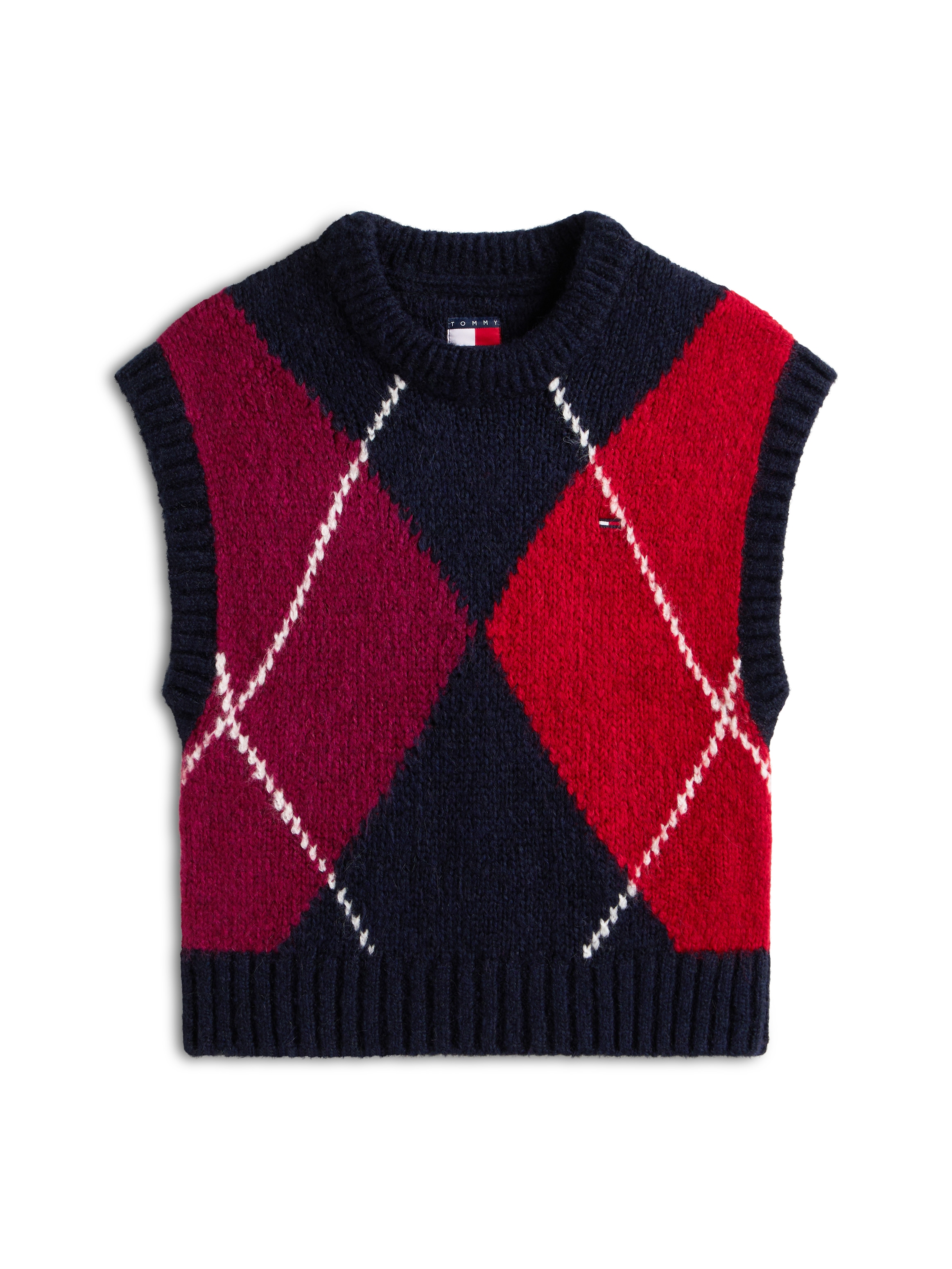 Tommy Jeans Pullunder »TJW ARGYLE SWEATER VEST« Argyle Strickmuster, Strick mit Alpaka
