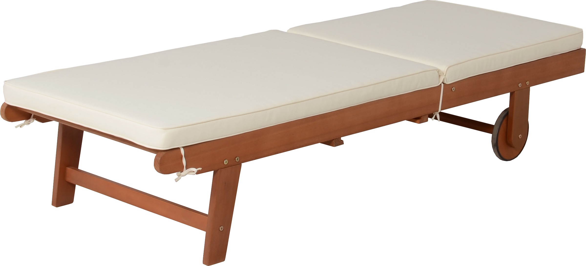 Garden Pleasure Gartenliege »Sonnenliege »SAN DIEGO«, beige« Eukalyptusholz, verstellbare Rückenlehne, L: 183 cm