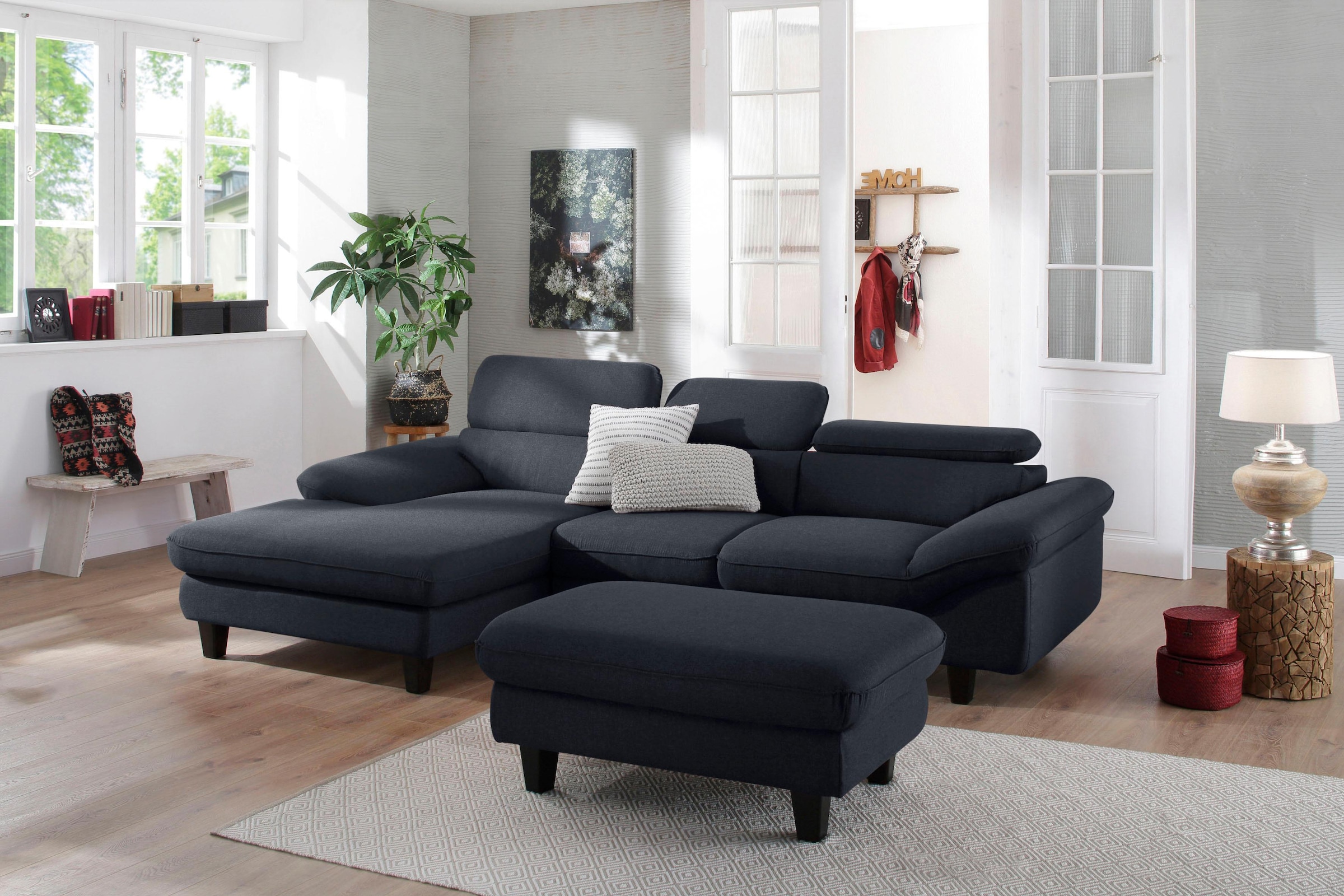 Home affaire Ecksofa »Pilot L-Form«, mit Kopfteilverstellung, wahlweise mit Bettfunktion & Bettkasten