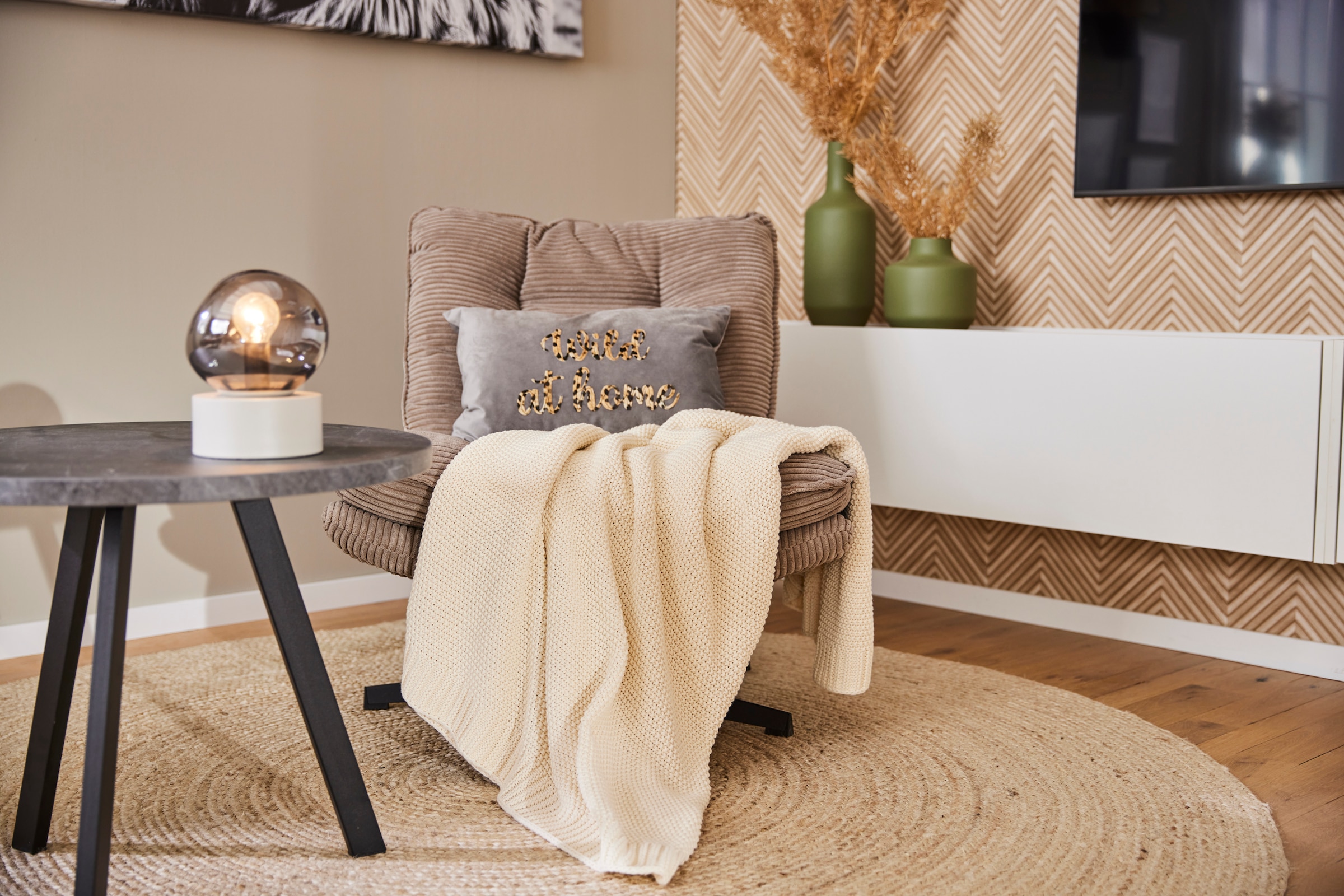 OTTO home Wohndecke »Phelon« Strickmuster, modern und pflegeleicht, verschiede Farben,