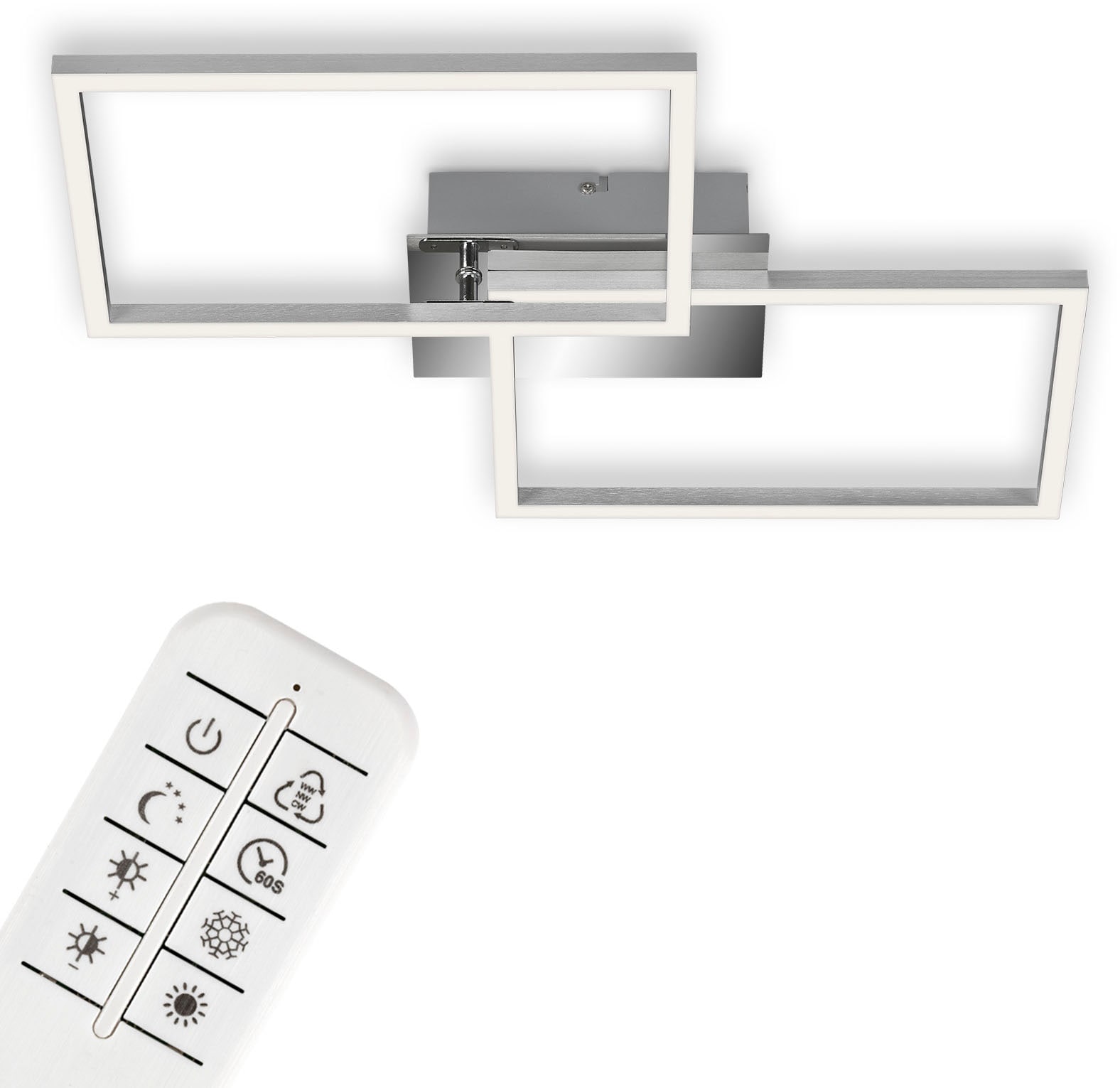 Briloner Leuchten LED Deckenleuchte »3149018 FRAME«, Leuchtmittel LED-Board | LED fest integriert, Deckenlampe, 50x38,8x7,8cm, Chrom, 30W, Wohnzimmer, Schlafzimmer