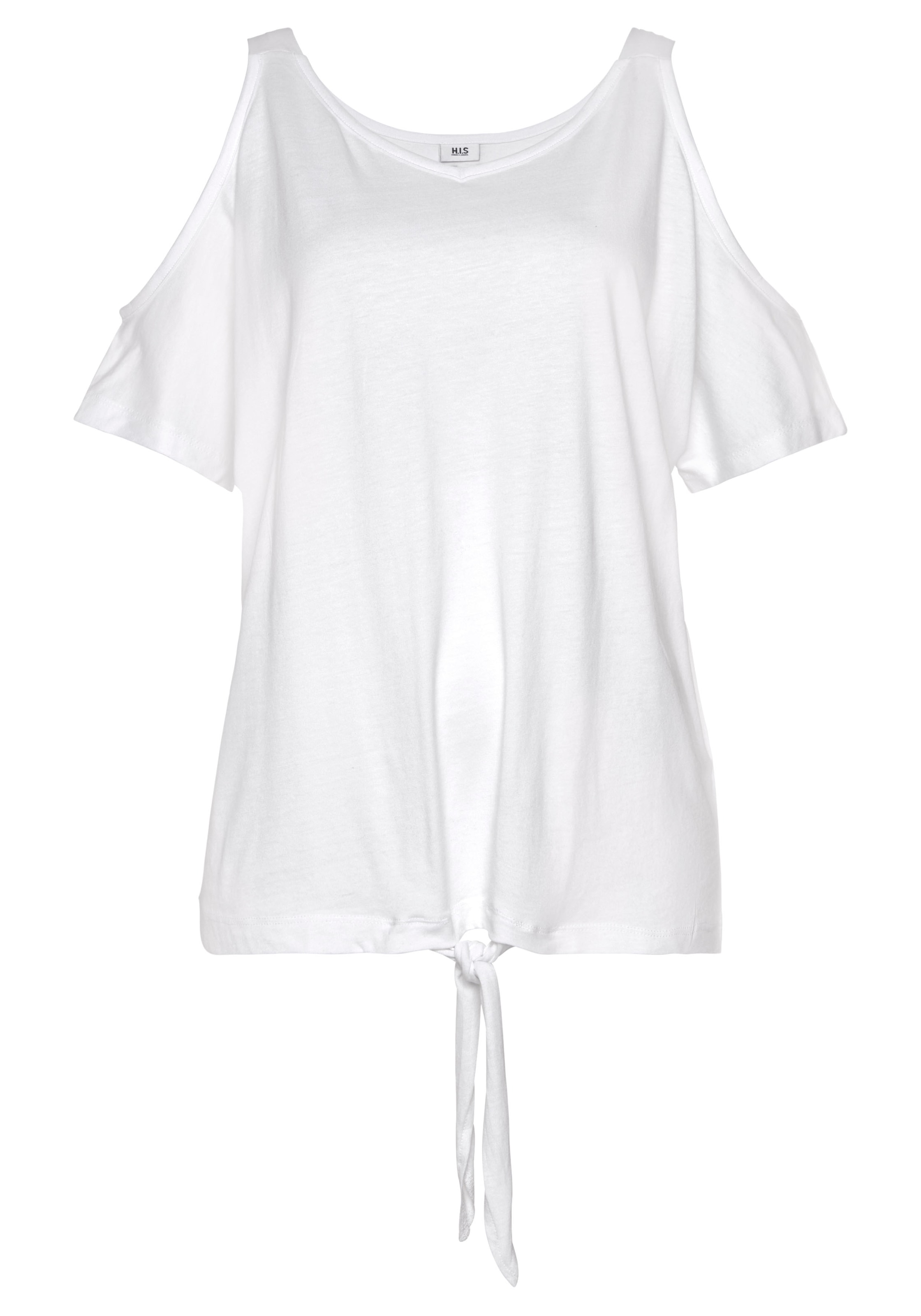 H.I.S Kurzarmshirt, mit Logoprint hinten und Cut-Outs an den Schultern, Baumwoll-Mix