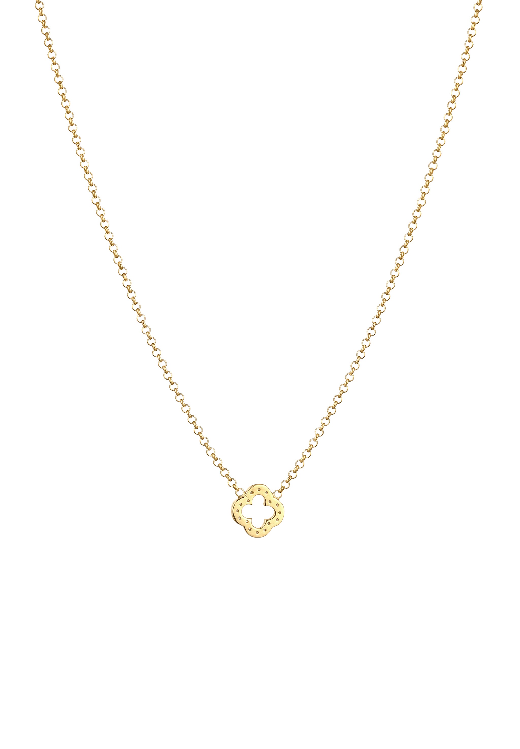 Elli Choker »Halskette Choker Kleeblatt Zirkonia Weiß 925 Sterling Silber«