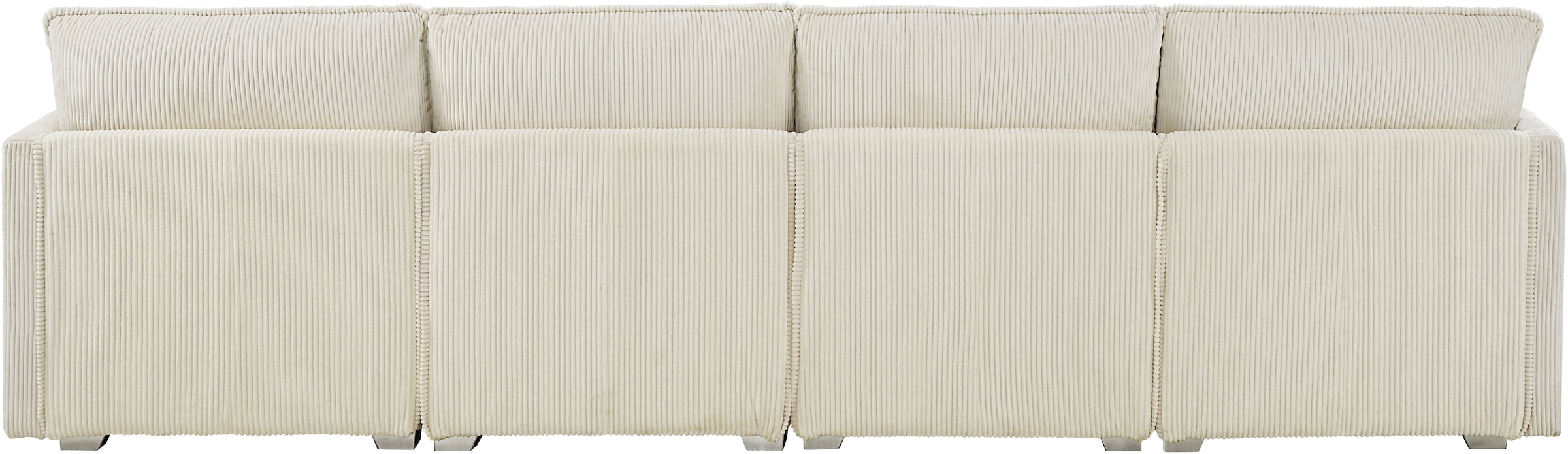 ATLANTIC home collection Wohnlandschaft, modularer 4-Sitzer mit 2 Hockern, weicher Cordbezug