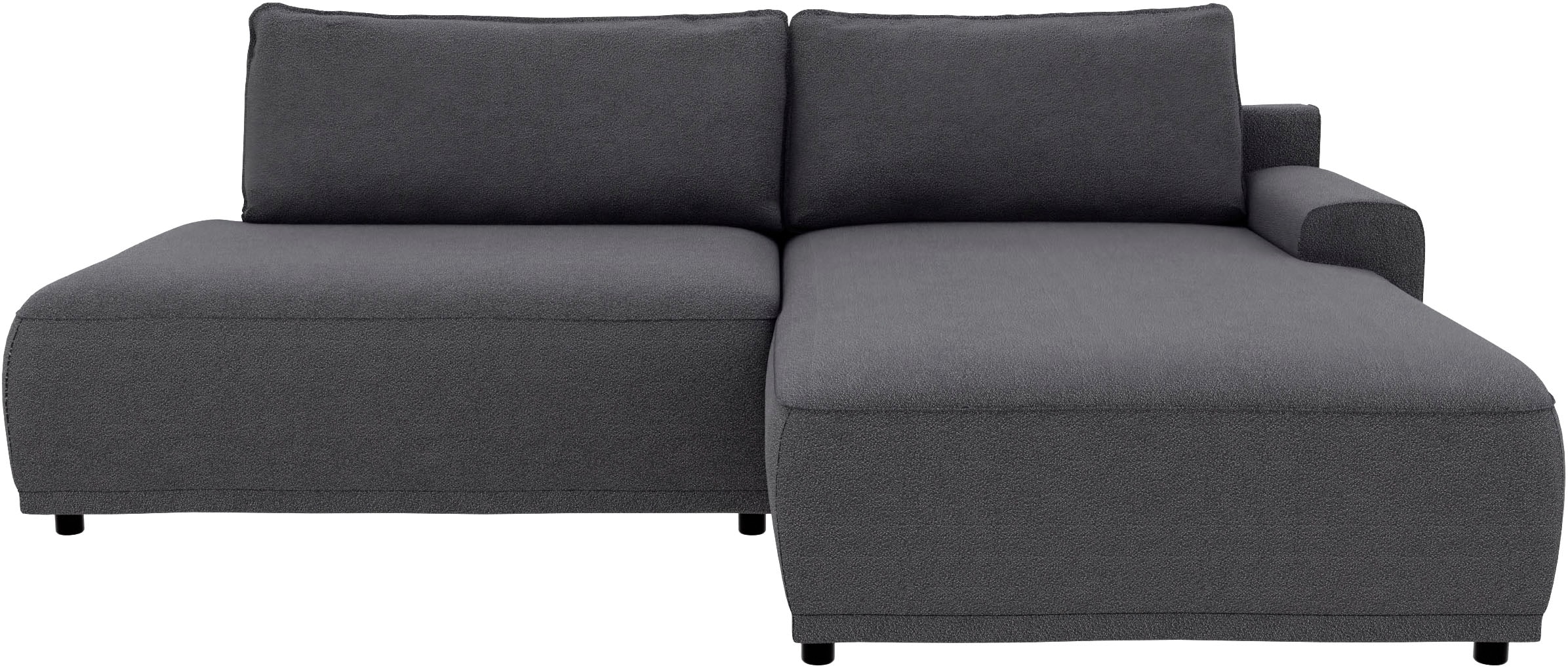 TRENDMANUFAKTUR Ecksofa »Fordon II, Schlafsofa mit Bettkasten, Couch in L-Form, Breite 250 cm«, in Struktur fein LEO, haustierfreundlich, anthrazit, Armlehne rechts