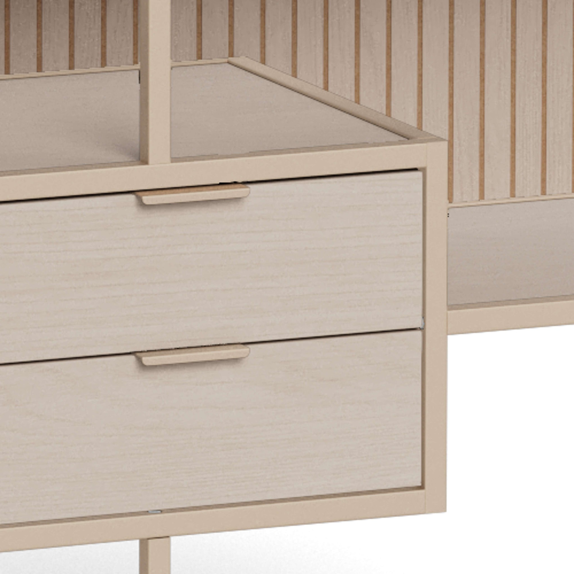ACTONA GROUP Regal »Seaford, Standregal, Regal, Raumteiler« 114x35x78 cm,  schwarzer Stahlrahmen, 2 Schubladen, Wendemodul, Breite 114 cm