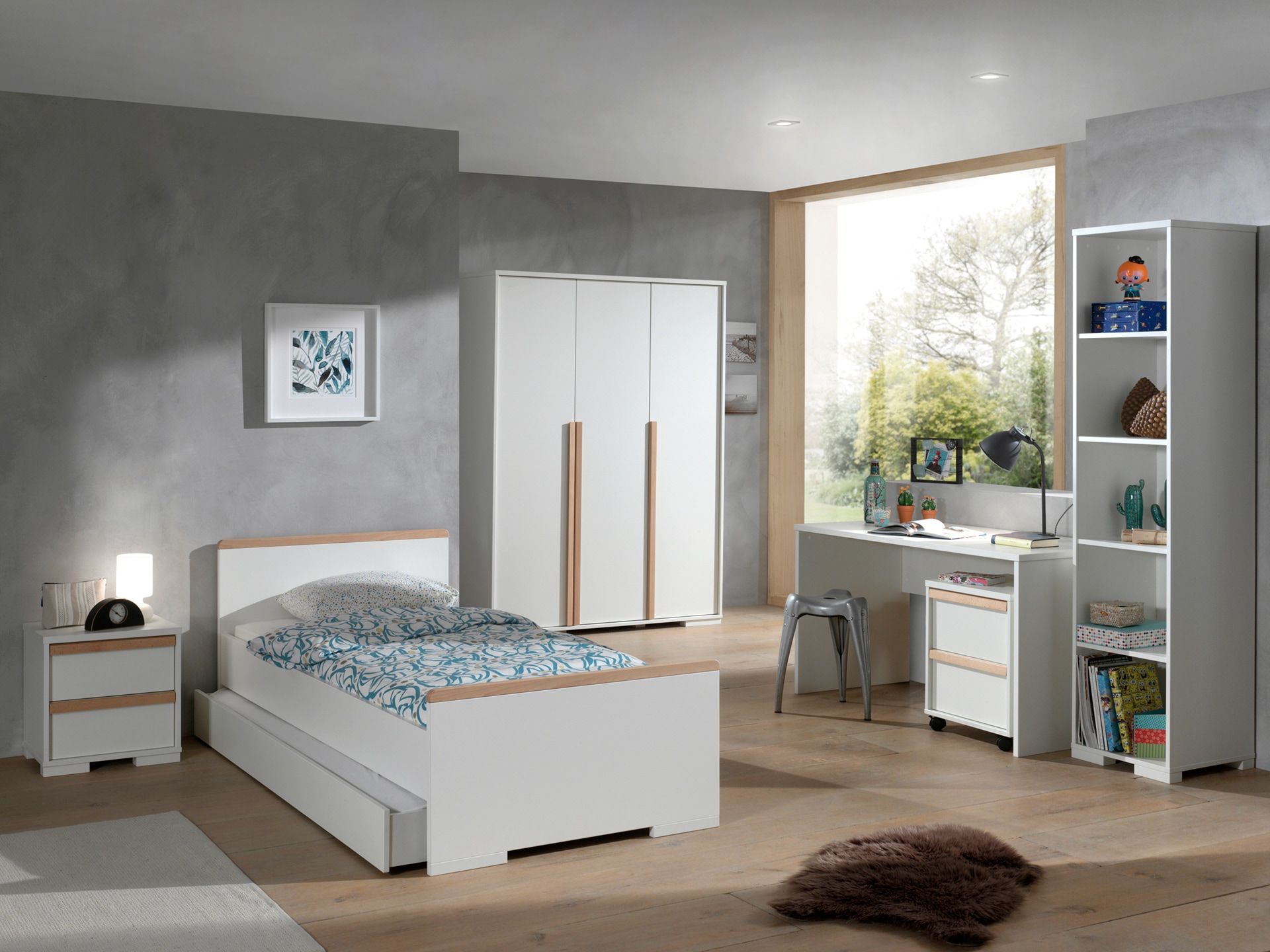 Vipack Kinderschreibtisch »London mit pflegeleichter Melamin Oberfläche, stabil gebaut«, (B/H/T ca. 140x75x65cm, wahlweise 2 Farben), Jugendschreibtisch, Schreibtisch, mit Melamin-Oberfläche, schlicht