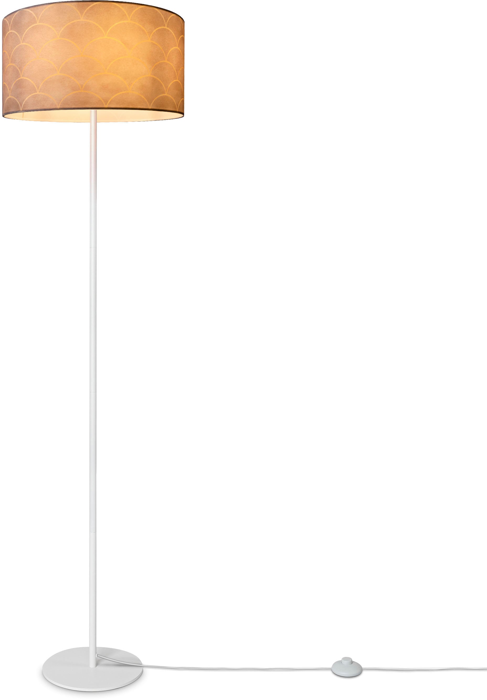 Stehlampe | kaufen Jahren Stoff E27 mit Retro Büro Modern Vintage XXL Mit Pillar«, Paco Garantie online Stehlampe Home 3 »Luca Muster Wohnzimmer