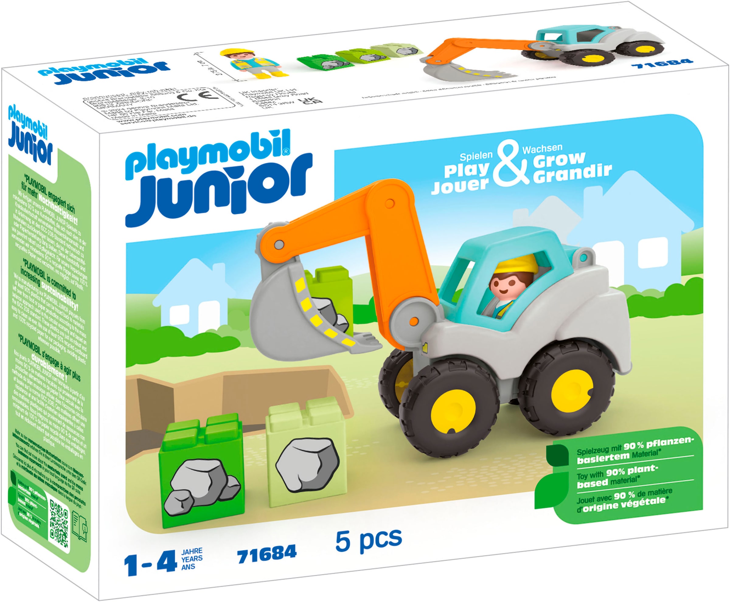 Konstruktions-Spielset »Schaufelbagger (71684), JUNIOR«, (5 St.), Made in Europe