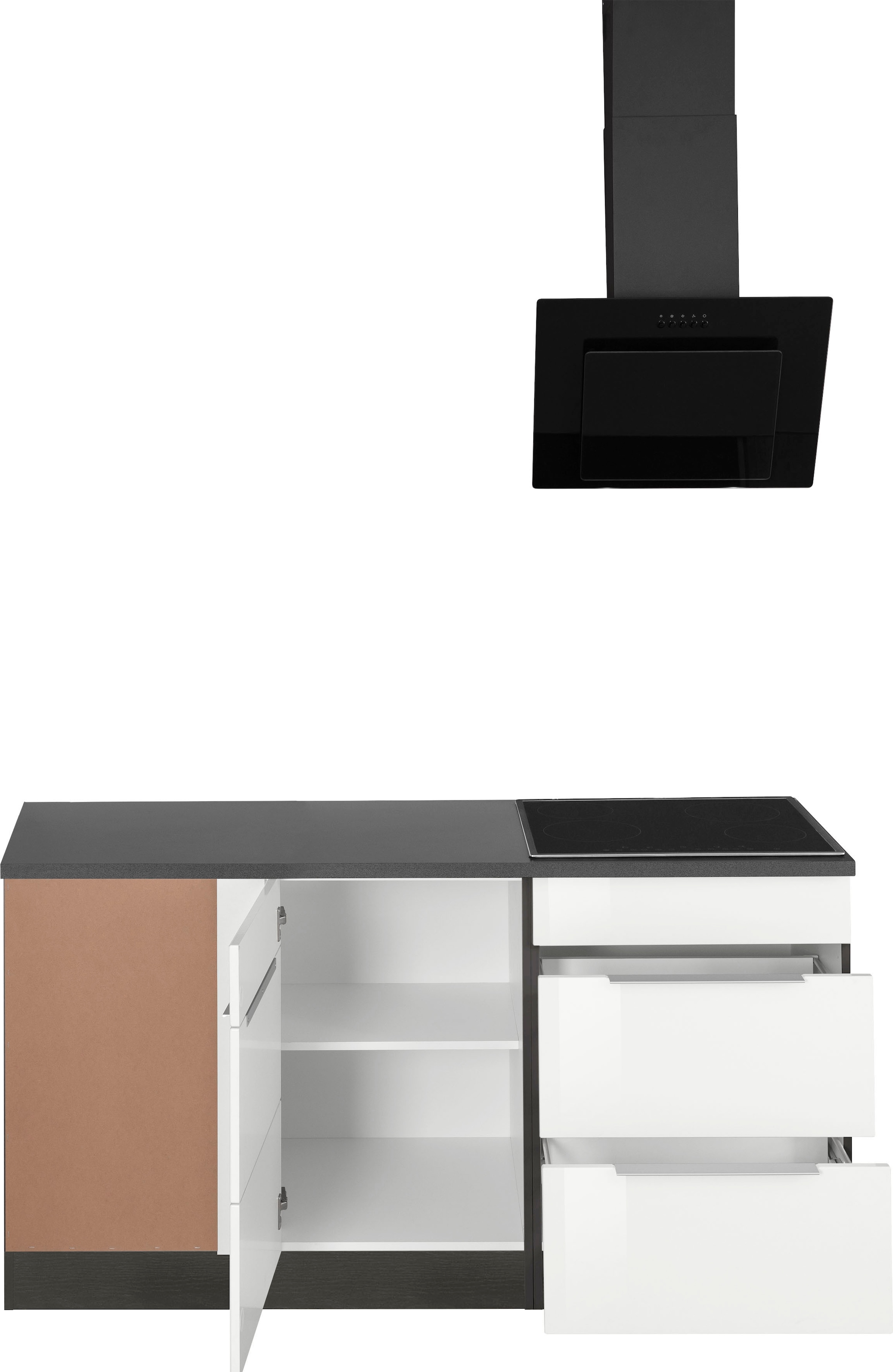 KOCHSTATION Winkelküche »KS-Brindisi Stellbreite 290/170 cm« wahlweise mit E-Geräten und Induktion, mit MDF-Fronten