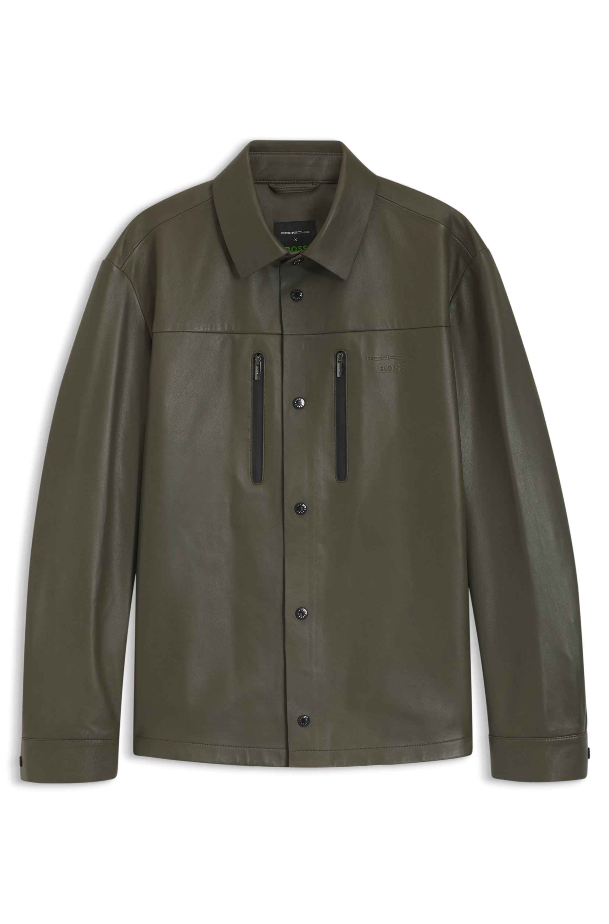 BOSS GREEN Hemdjacke »Porsche Spirit 70 Capsule Collection« aus Nappaleder, Premium Herrenmode Limited