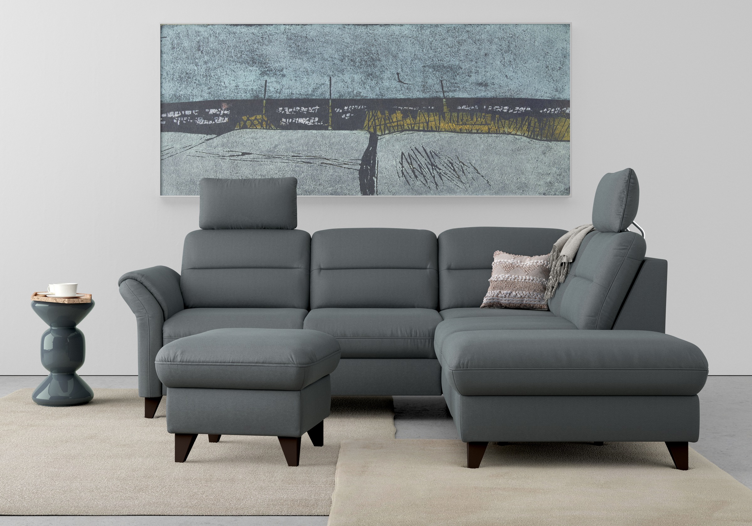 sit&more Stauraumhocker »Mellum«, mit Stauraum und wengefarbenen Holzfüßen