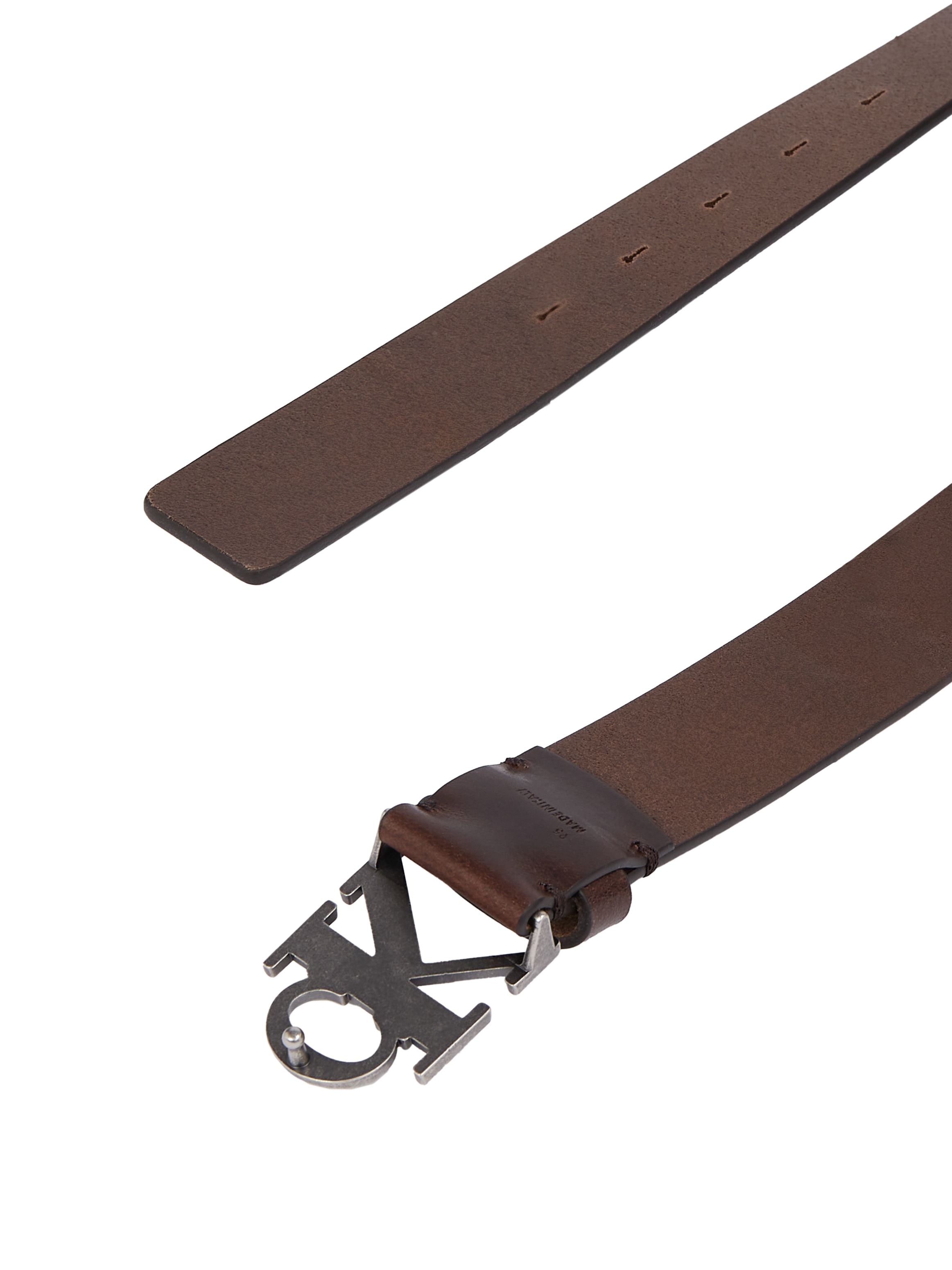 Calvin Klein Jeans Ledergürtel »ROUND MONO PLAQUE LTHR BELT 35MM«, mit CK-Logoschließe