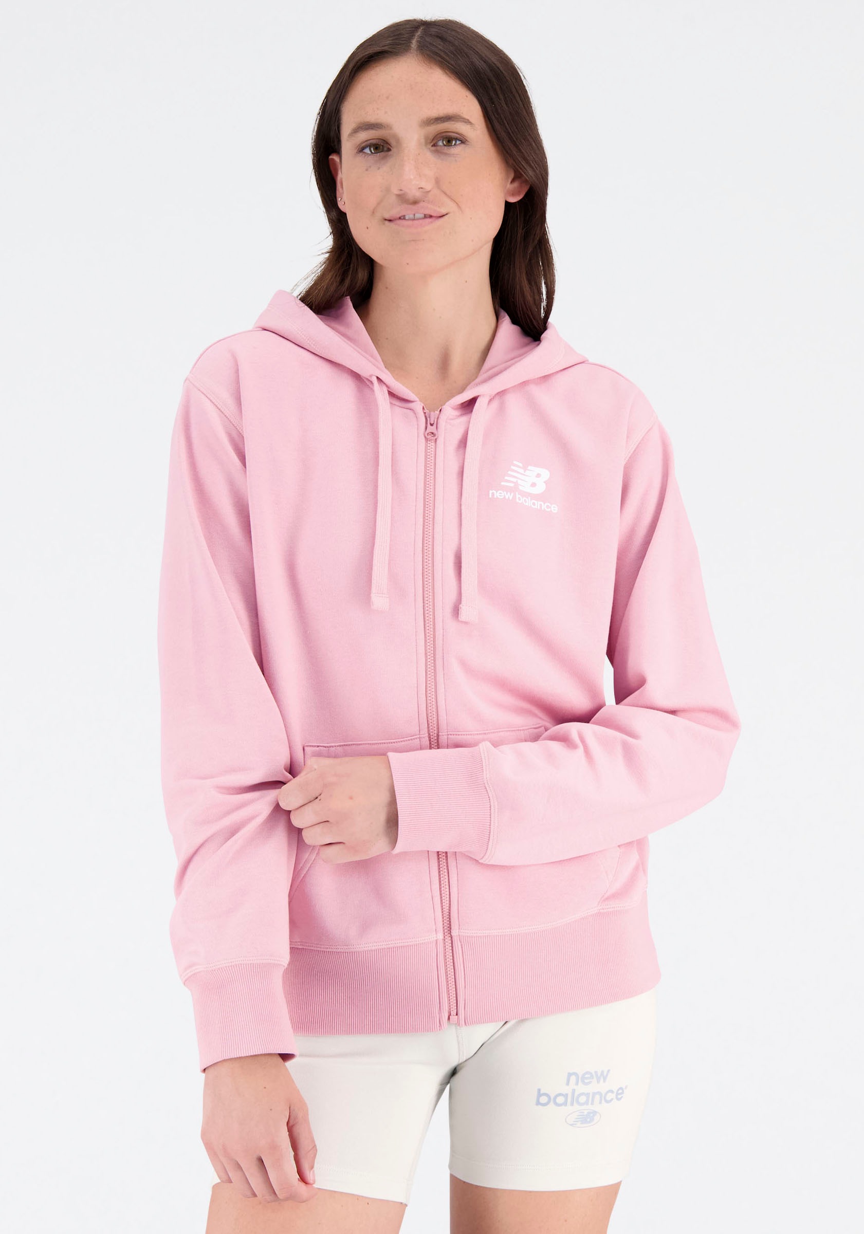 New Balance Kapuzensweatjacke »NB ESSENTIALS STACKED LOGO FULL ZIP HOODIE« kaufen