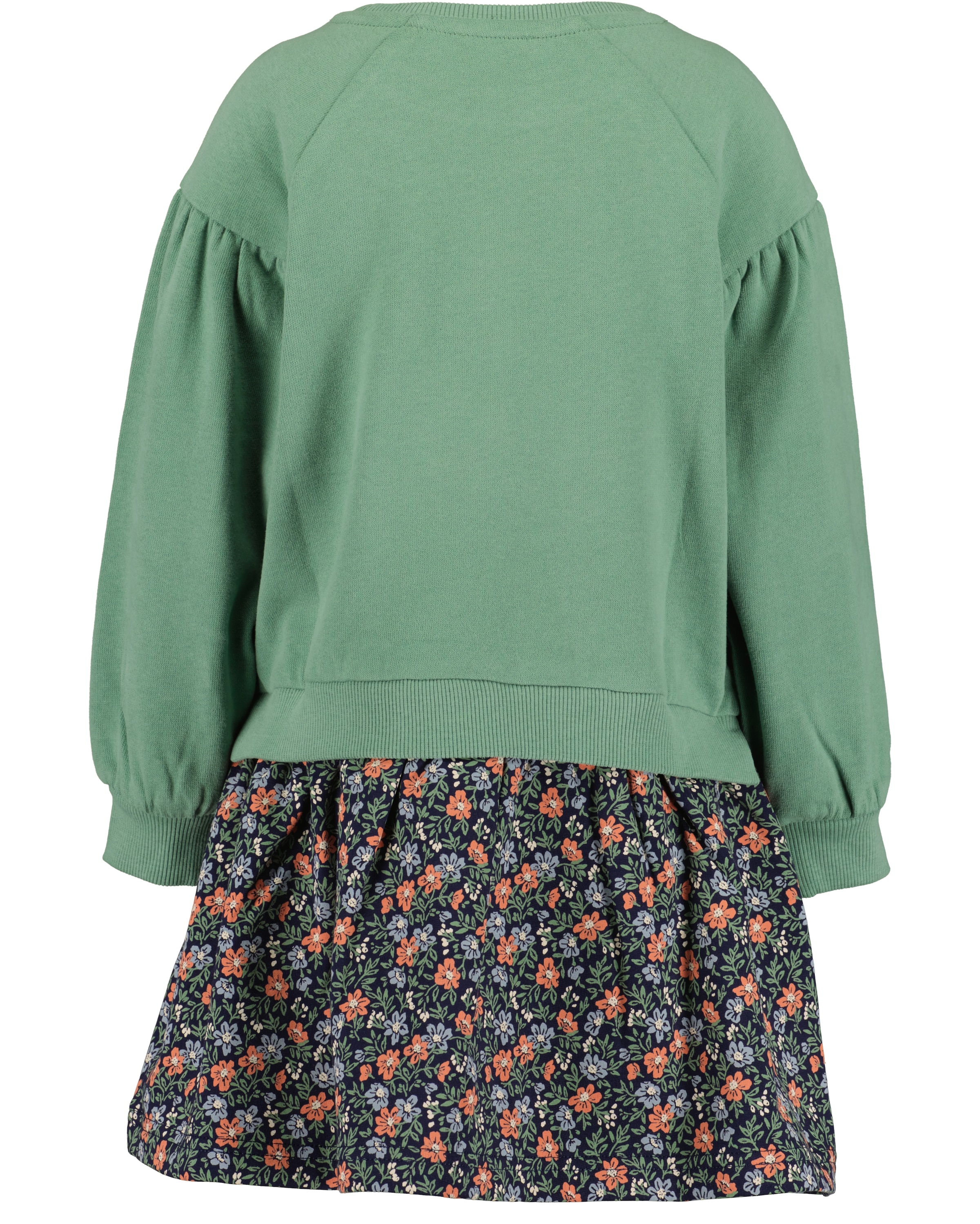 Blue Seven Sweatkleid mit bedrucktem Rock und kleiner Stickerei auf der Brust