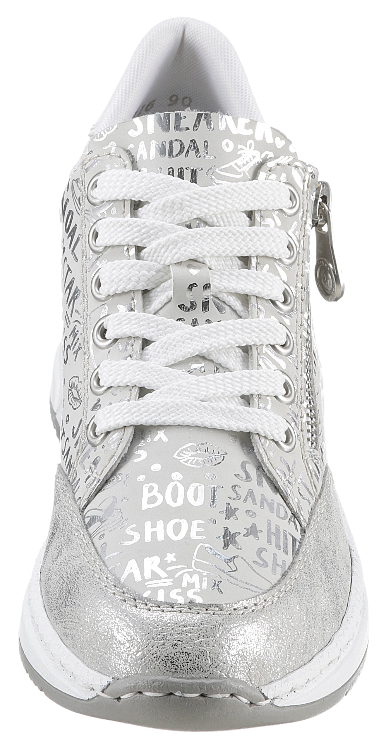 Rieker Sneaker, mit Lettern bedruckt, Freizeitschuh, Halbschuh, Schnürschuh