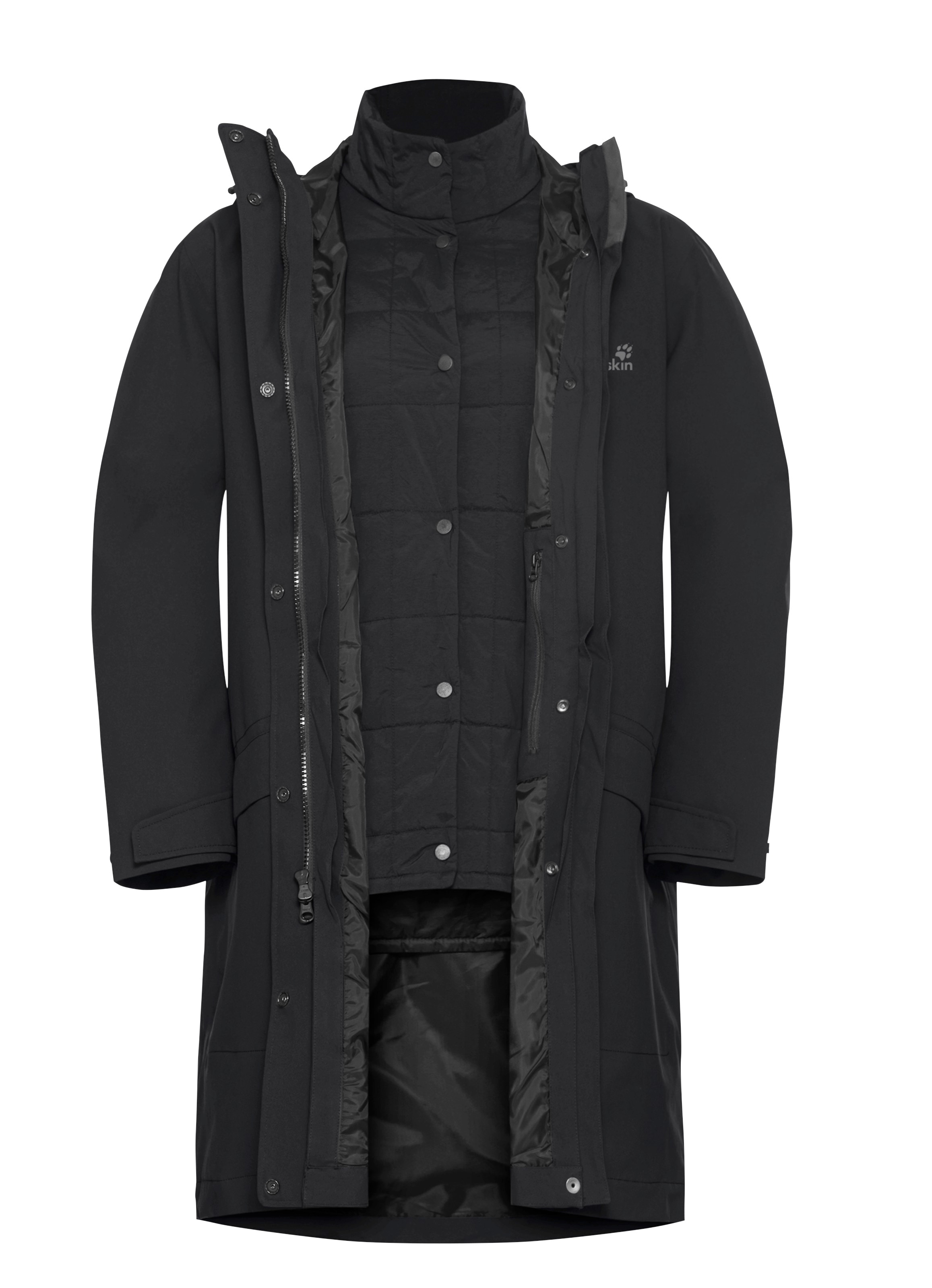 Jack Wolfskin 3-in-1-Funktionsmantel »WINTERDUNE 3IN1 COAT W«, 3in1, wasserdicht, Übergangsjacke