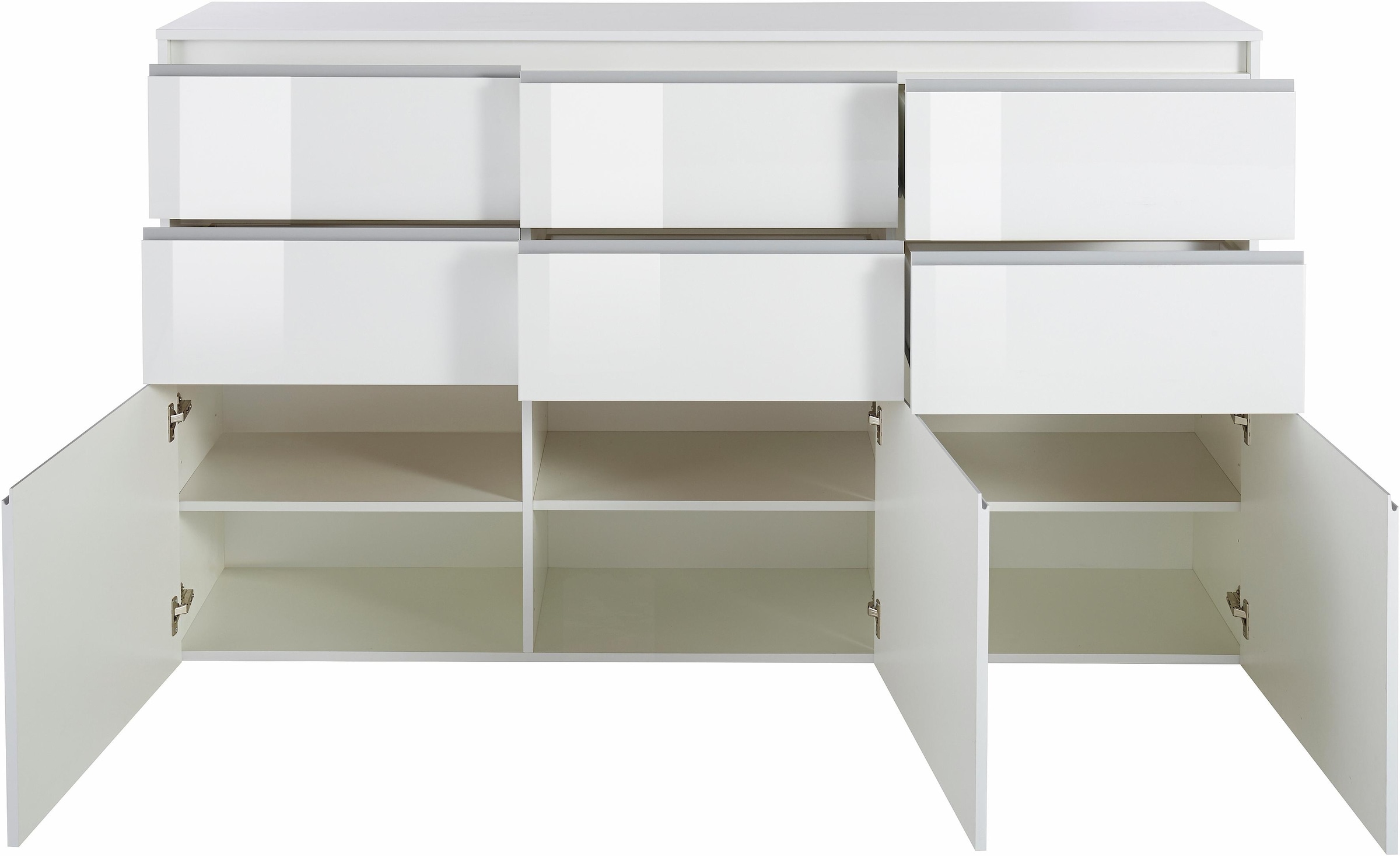 INOSIGN Highboard »Magic, Highboard, Hochschrank, Hochkommode«, mit 3 Türen und 6 Schubkästen, Hochglanz lackiert, Breite 180cm