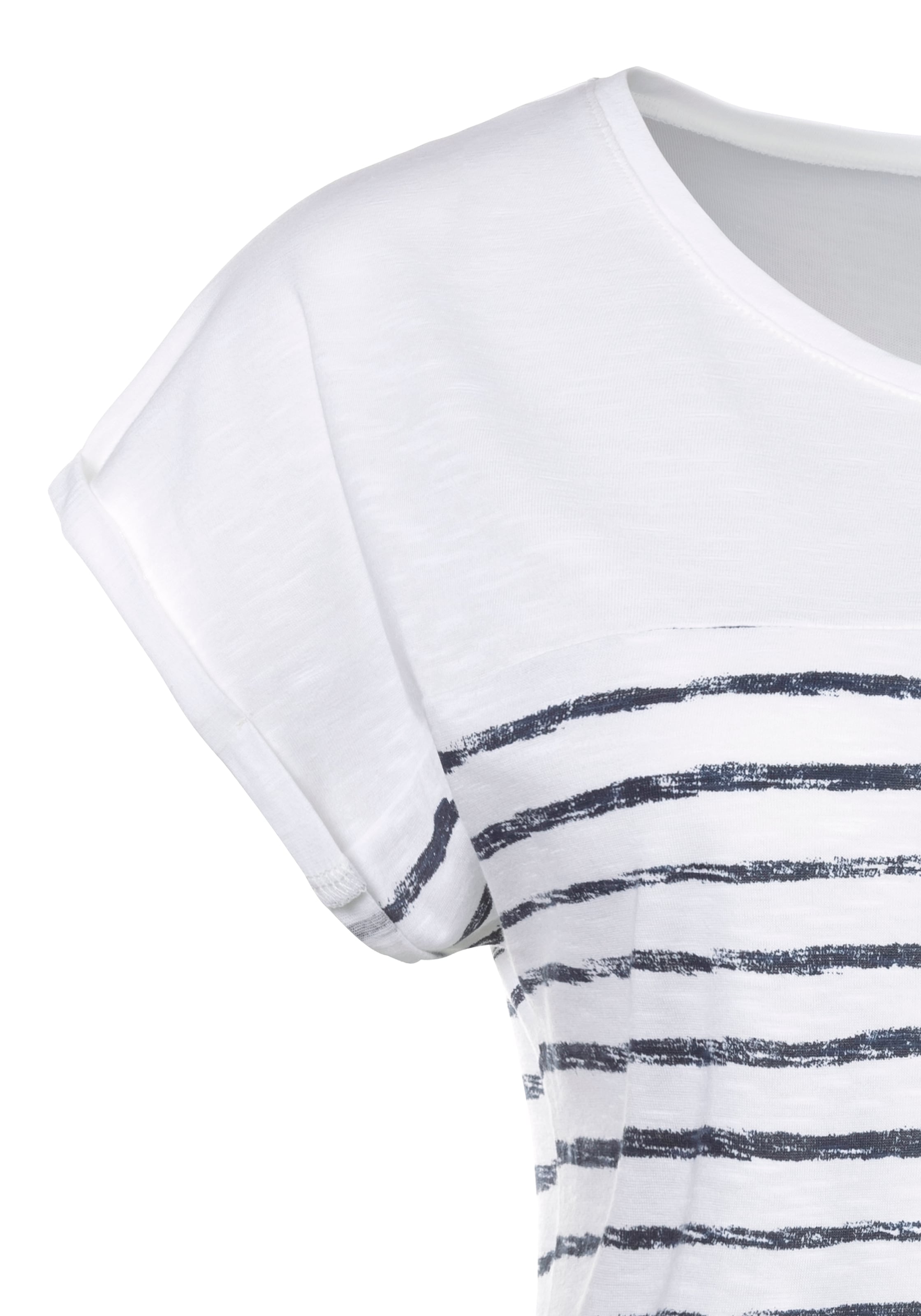 Beachtime T-Shirt »mit Streifendesign«, aus weicher Baumwoll-Qualität