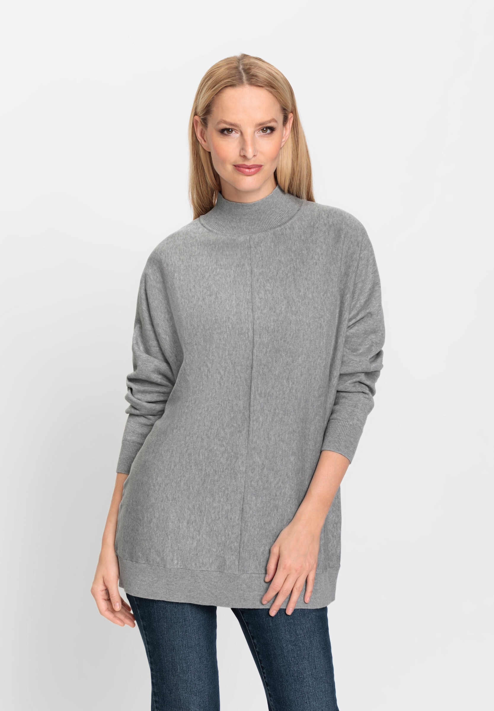 heine Strickpullover »Pullover Stehkragenpullover mit Fledermaus-Ärmel«