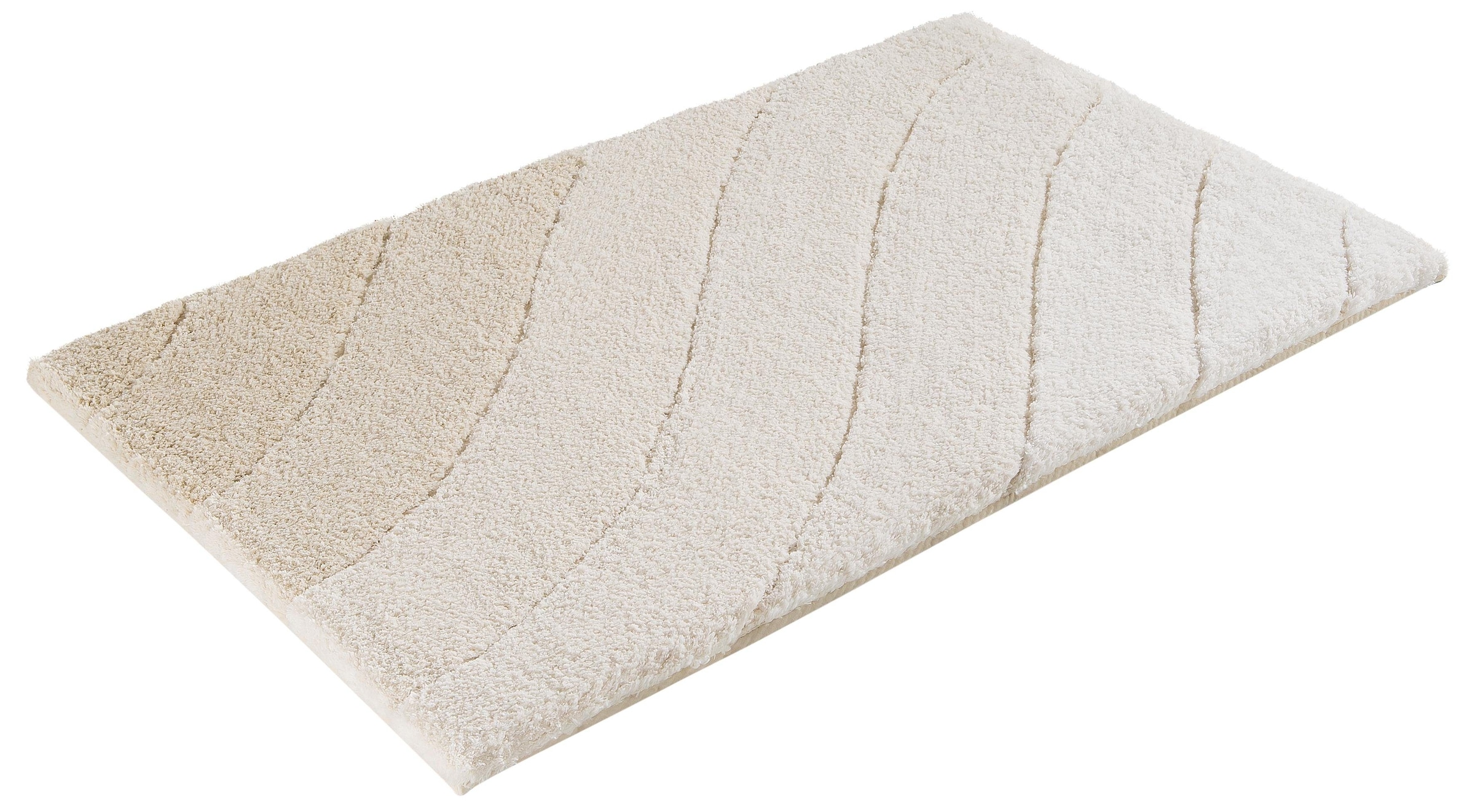 Kleine Wolke Badematte »Donna«, rutschhemmend beschichtet, fußbodenheizungsgeeignet-schnell trocknend, Wellen Design, Pastell, 3-tlg. Set, rechteckig & rund erhältlich