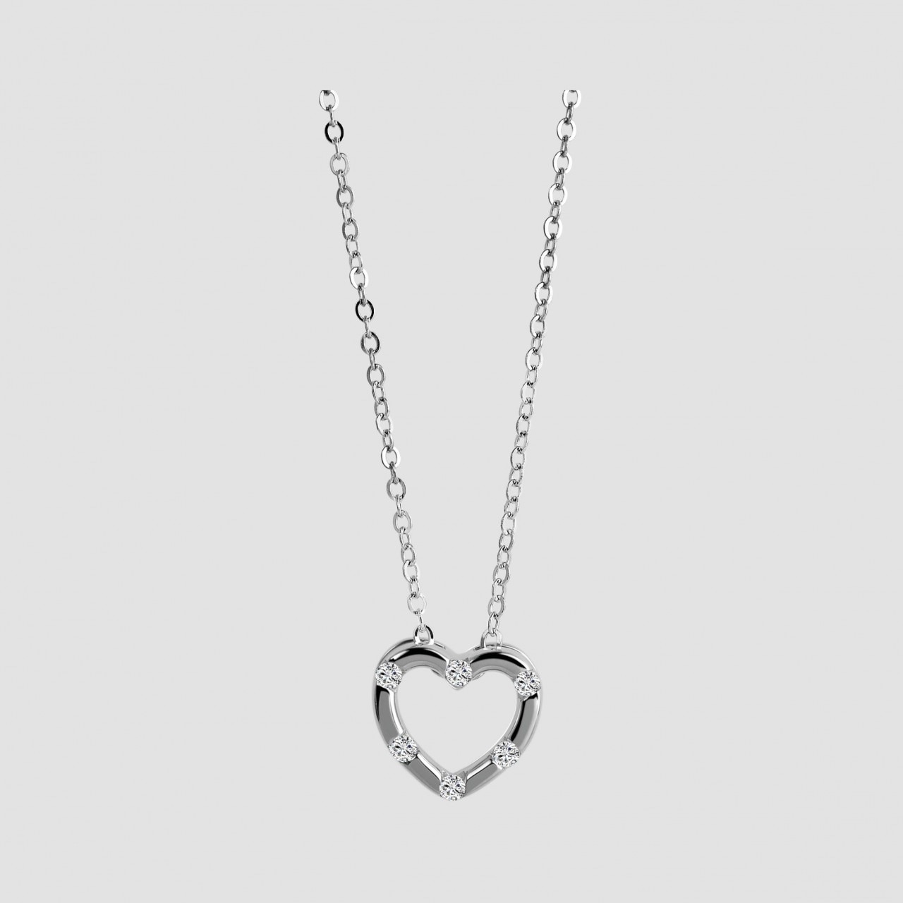 Adelia´s Kette mit Anhänger »Adelia's Damen 925 Silber Halskette mit Anhänger Herz mit Zirkonia unbekannt cm«
