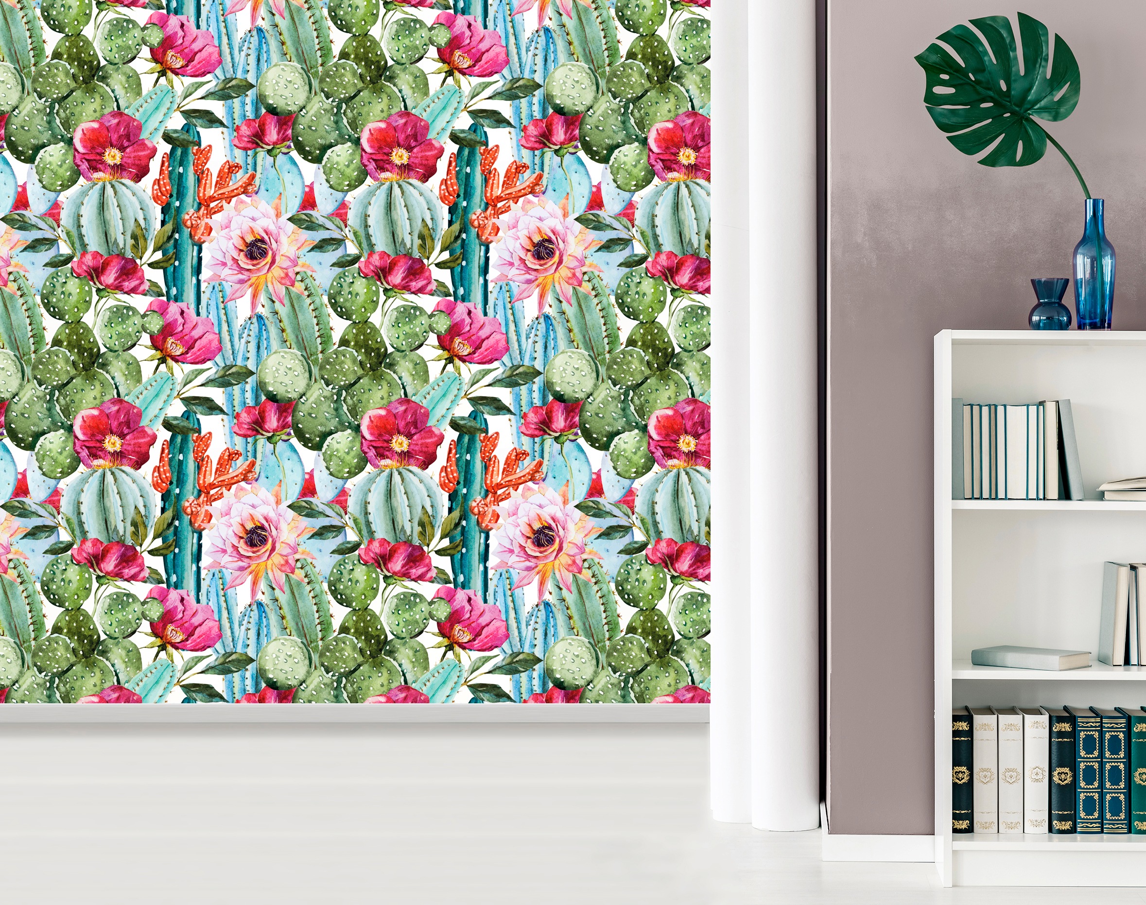 queence Vinyltapete »Irma«, bedruckt-Motiv-botanisch-floral-gemustert-natürlich, 90x250cm, selbstklebend, kinderleichte Anbringung, Sticker