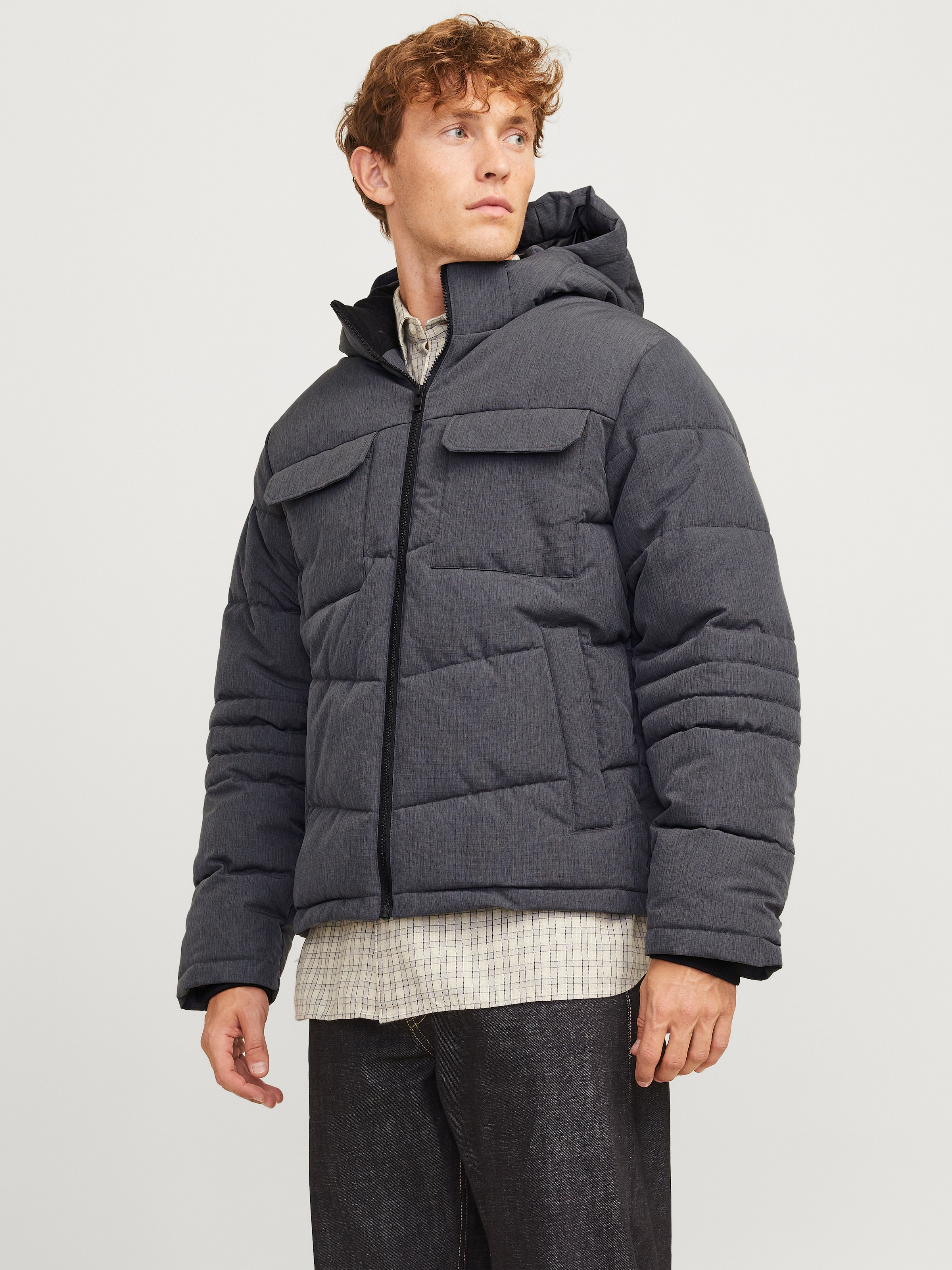 Steppjacke »JJBUILD PUFFER JACKET«, mit Kapuze