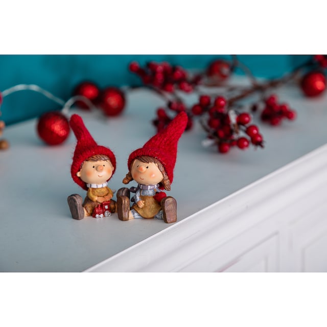 Myflair Möbel & Accessoires Weihnachtsfigur »Weihnachtsdeko«,  Wichtelpärchen, Höhe ca. 11 cm auf Raten bestellen