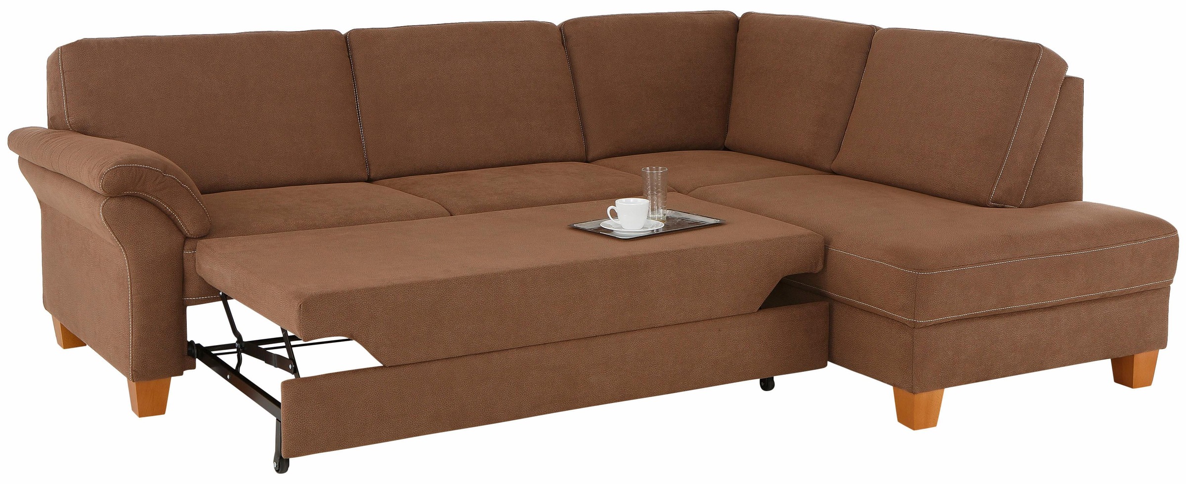 Home affaire Ecksofa »Borkum L-Form«, mit Federkern, wahlweise mit Bettfunktion