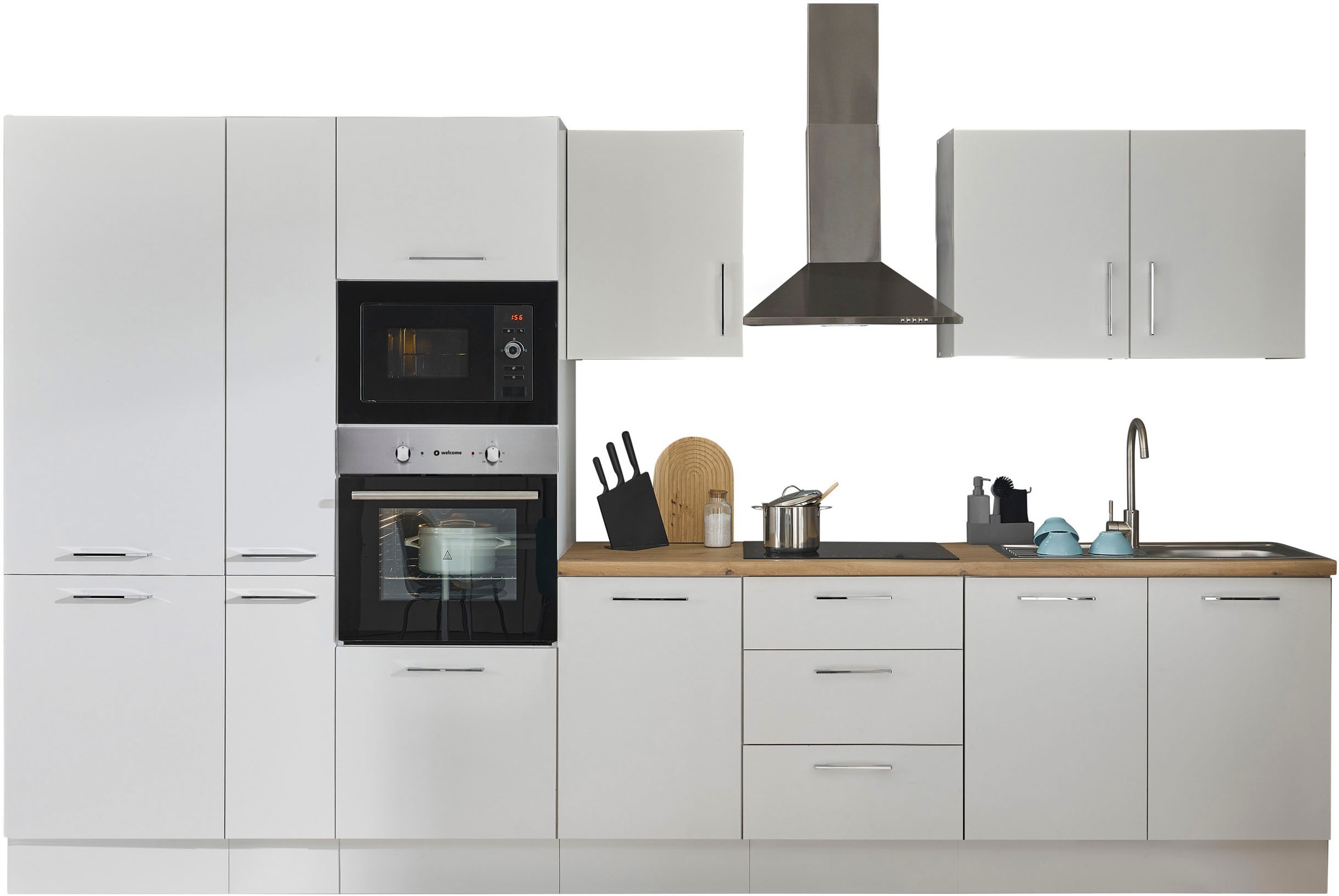 BASIC by Balculina Küchenzeile »Turin« Breite 360 cm, wahlweise mit E-Geräten