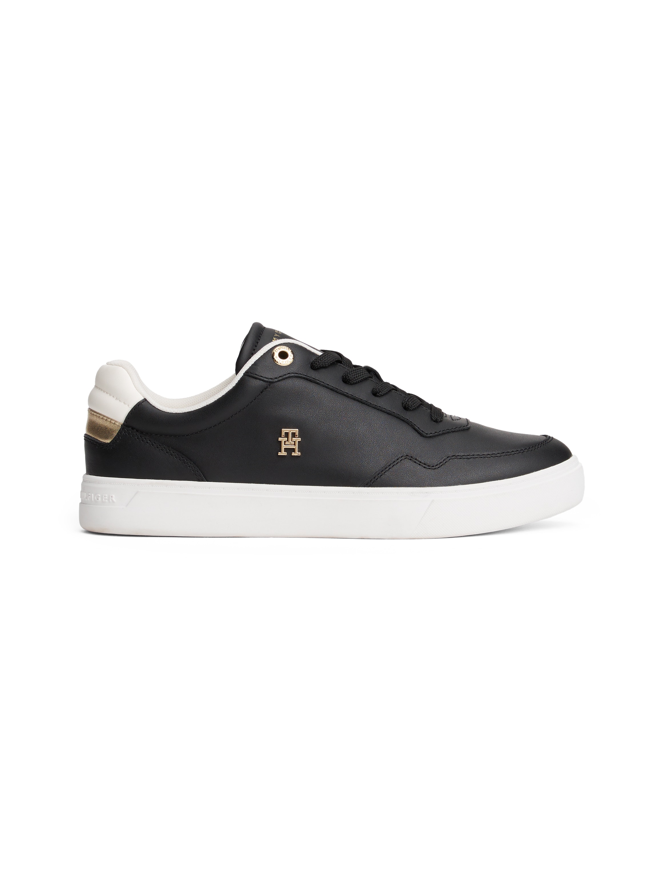 Tommy Hilfiger Plateausneaker »ESSENTIAL ELEVATED COURT SNEAKER«  , Freizeitschuh, Halbschuh, Schnürer mit Ziernähten und Kontrastbesatz