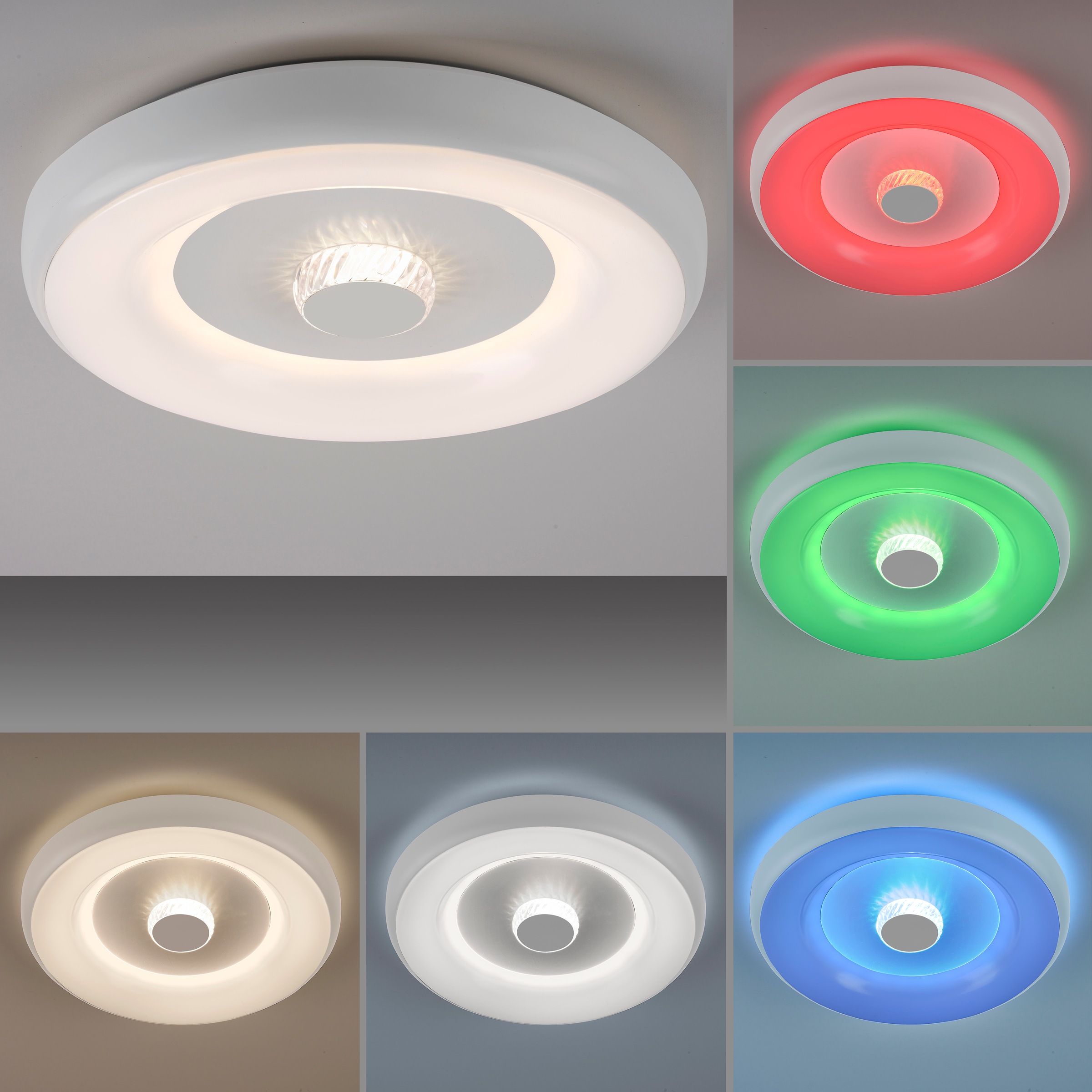 JUST LIGHT Deckenleuchte »Ls-VERTIGO« LED-Board 1 Stk. Warmweiß LED, RGB+tunable white, Fernbedienung, Infrarot inkl., Smarthome fähig