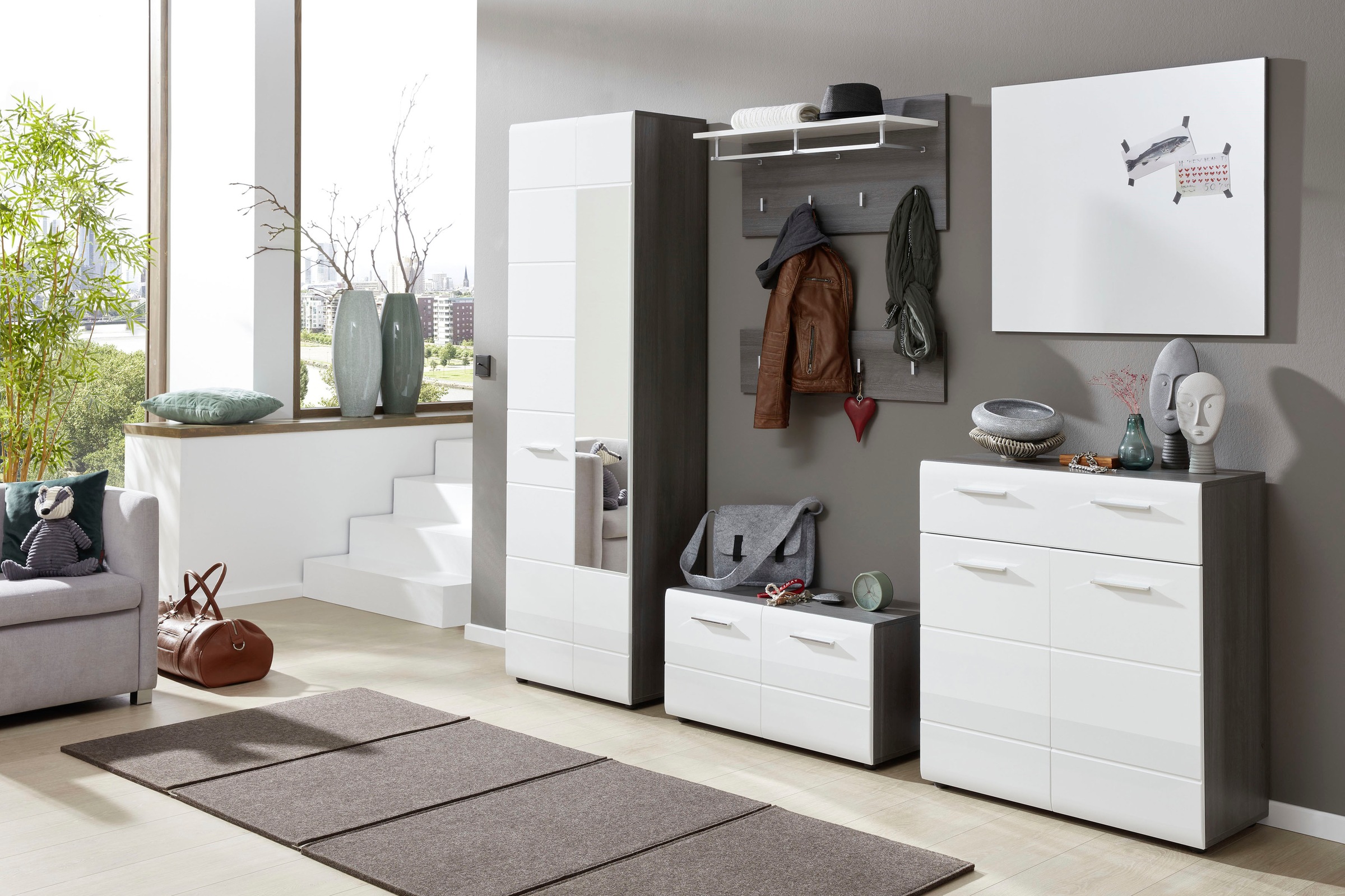 Home affaire Garderobenpaneel »Sovana« 1 Stk. tlg. Garderobenpaneel mit Ablage & Haken - (B/T/H) 80/28/40 cm