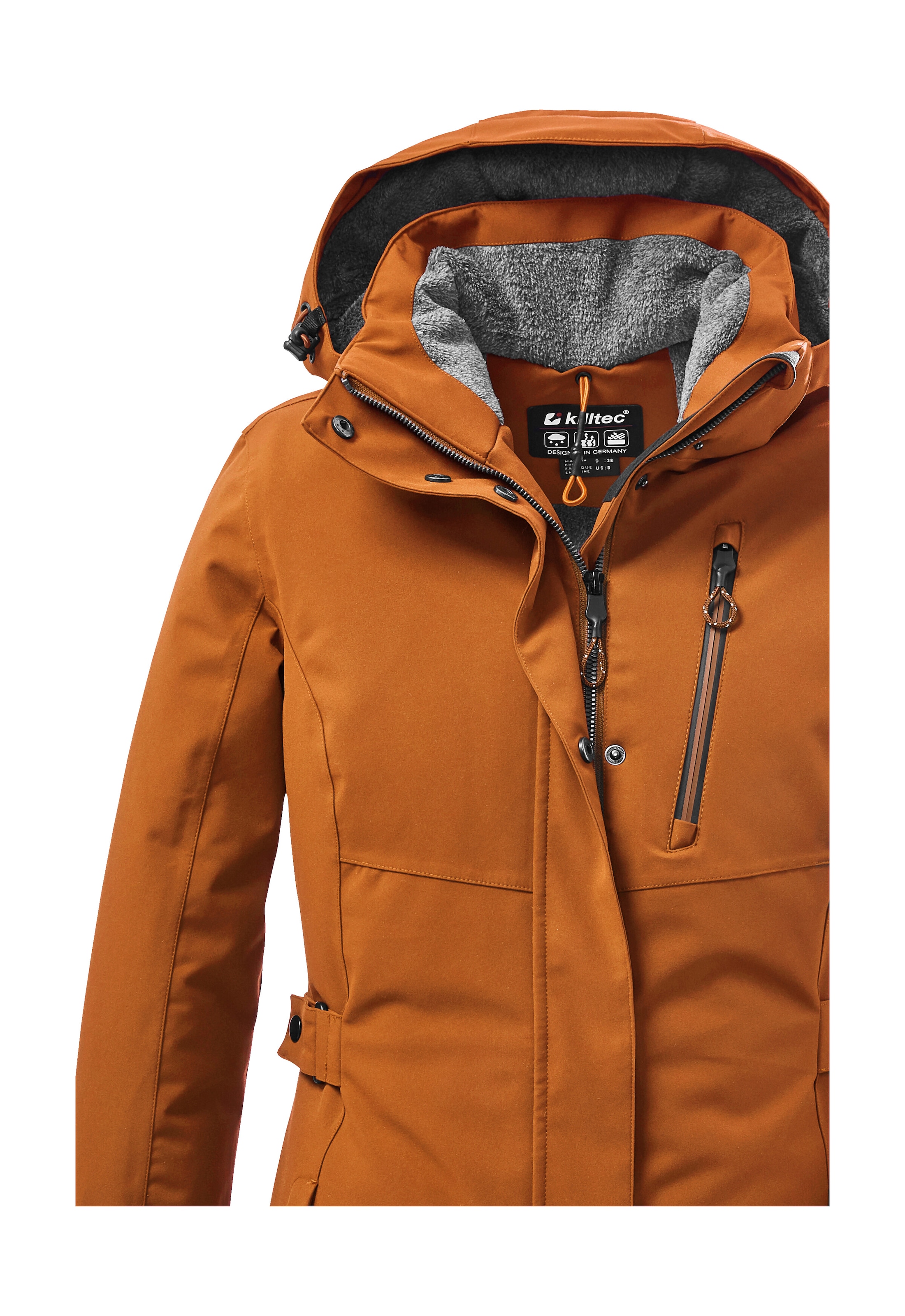 Killtec Parka »KOW 165 WMN PRK«, Wasser- und winddichter Parka mit Teddyfleece und abnehmbarer Kapuze
