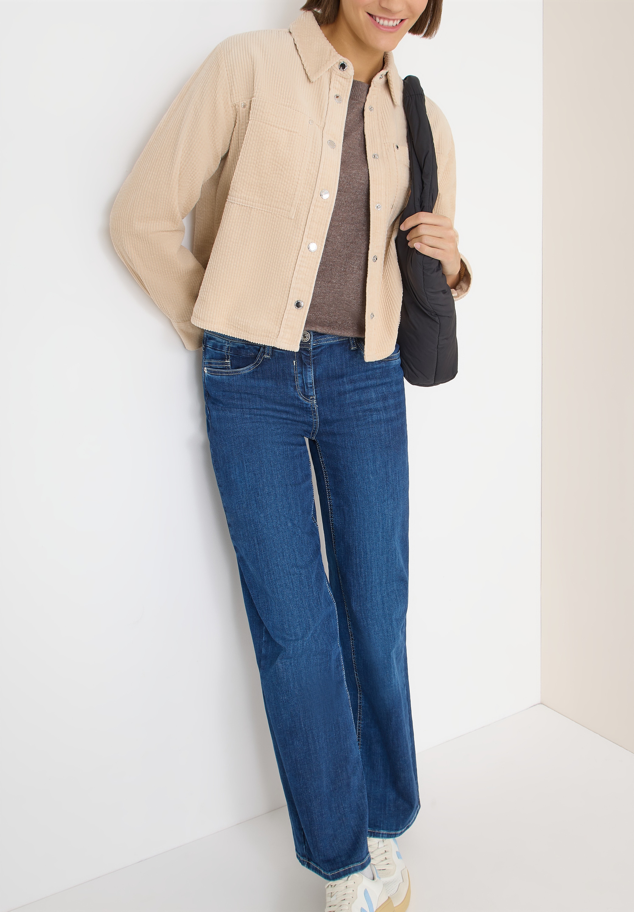 Cecil Blusenjacke ohne Kapuze Overshirt mit Knopfleiste, Cord