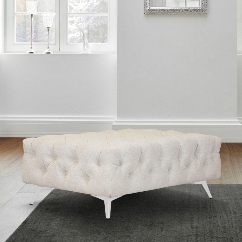 Home affaire Polsterhocker »Amaury« Chesterfield-Optik, Breite 120cm, Fußfarbe wählbar