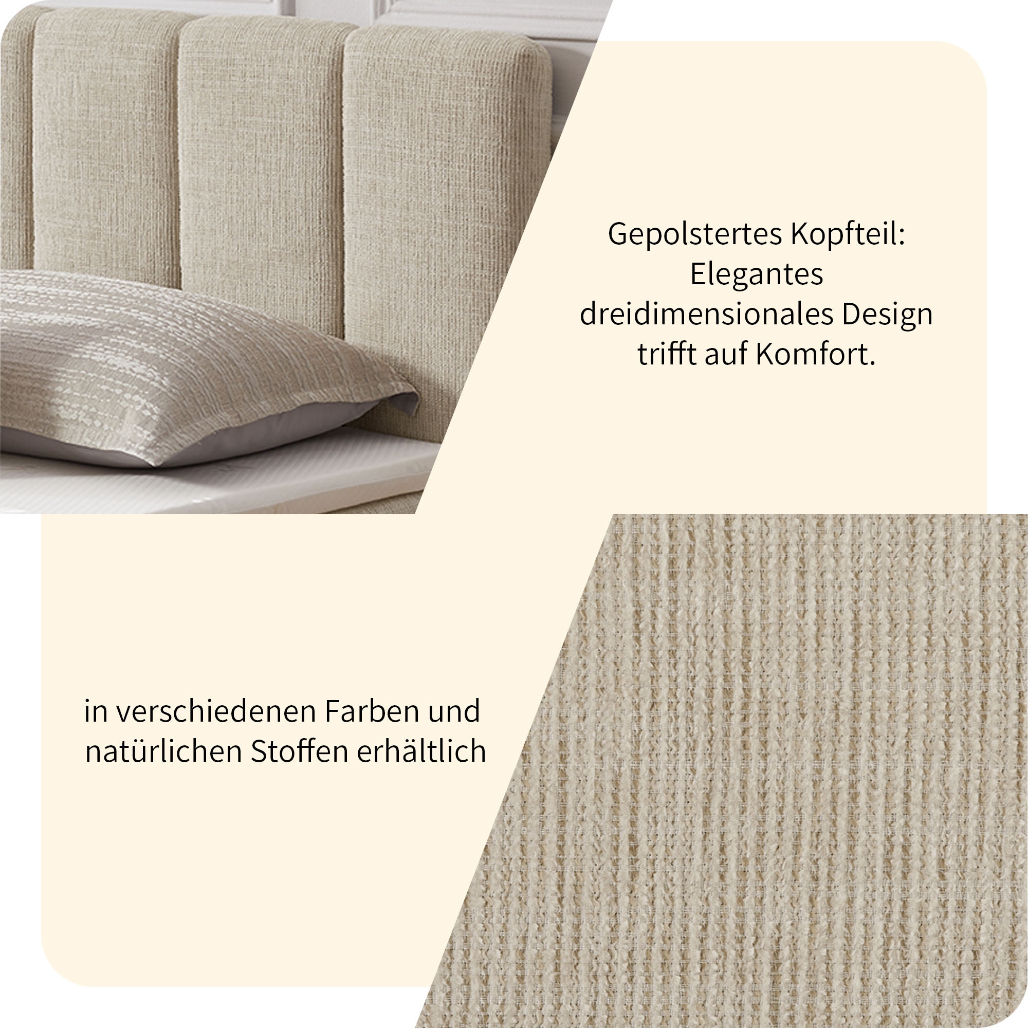 OTTO home Boxbett »Likely inkl. Bettkasten, Liegefläche 180x200 cm, in Boxspring-Optik«, inkl. Topper, erhältlich in verschiedenen Farben