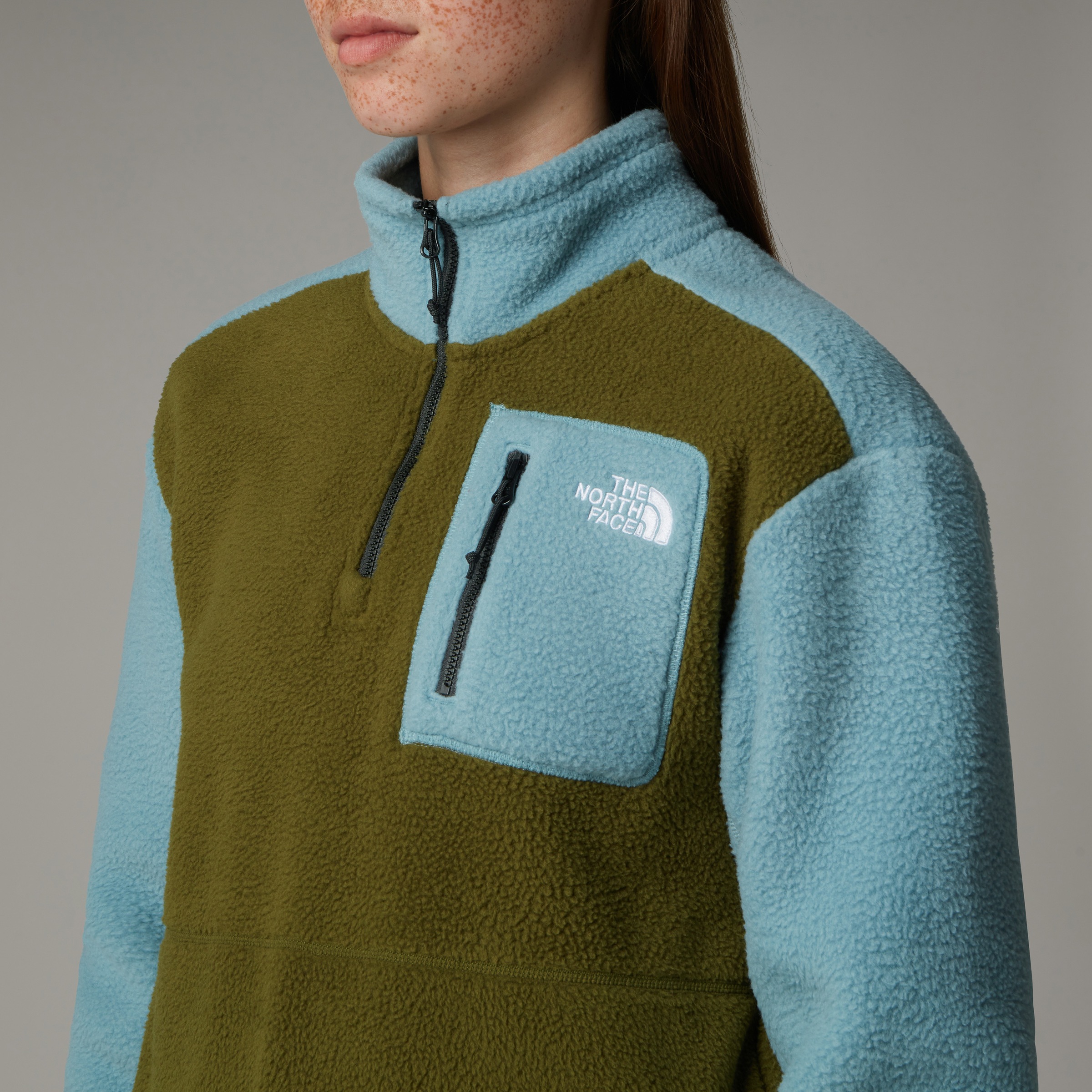 The North Face Strickfleece-Pullover »Yumiori Fleecejacke mit 1/4-langem RV für Damen«, (1 tlg.)