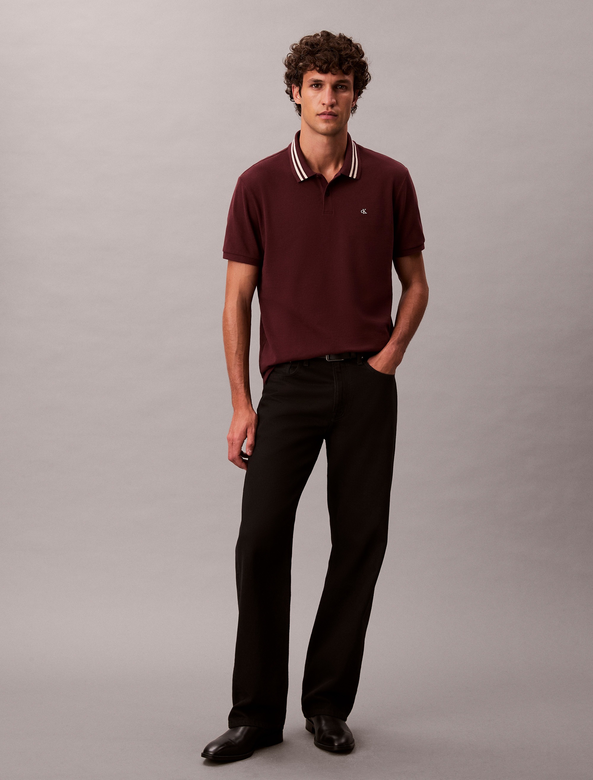 Calvin Klein Jeans Poloshirt »SS CSL PQ CLSSC TPPD«, Mit Rundhalsausschnitt
