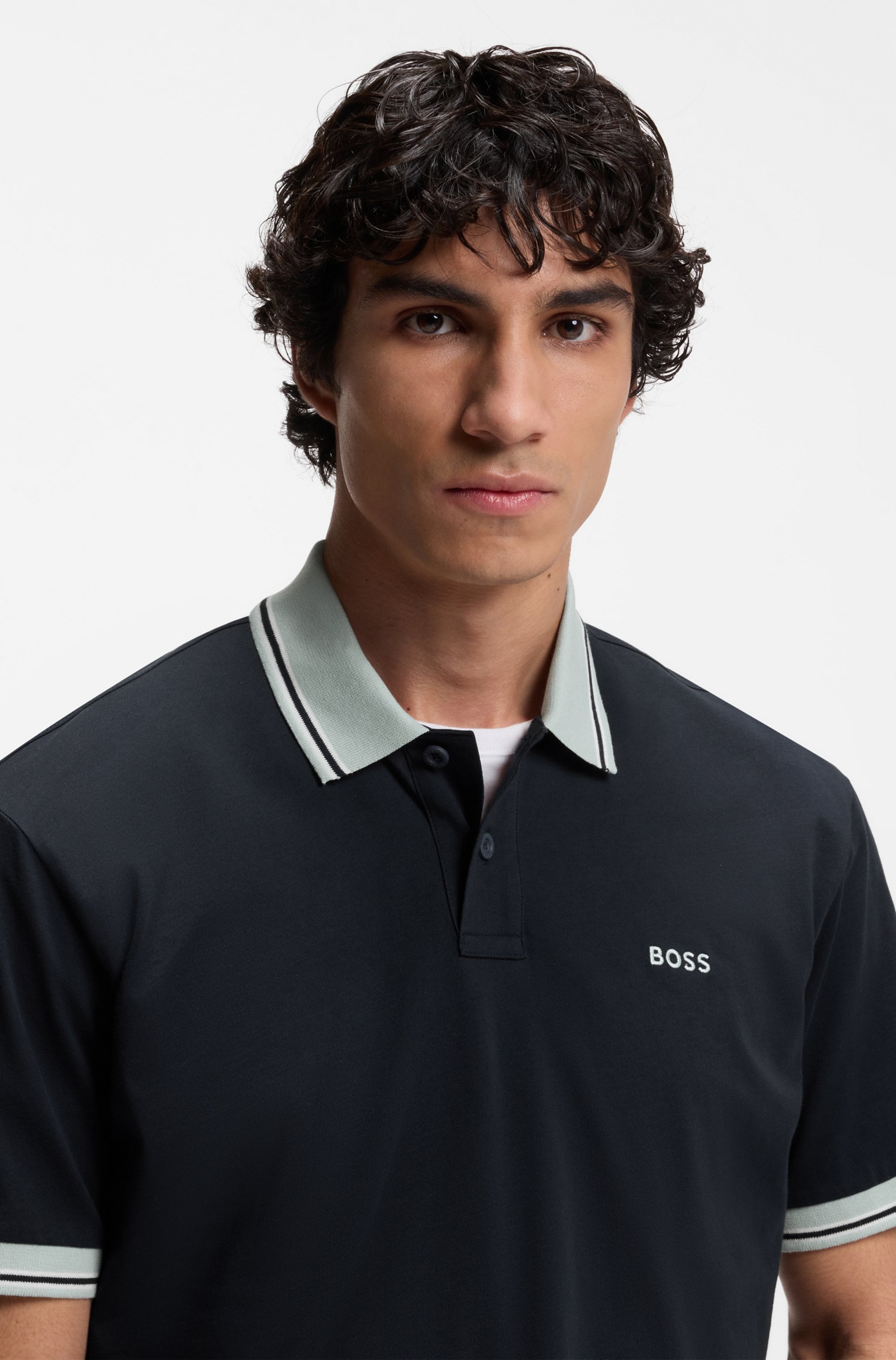 BOSS ORANGE Poloshirt Relaxed Fit, reine Baumwolle, kontrastfarbiger Kragen und Armabschluss