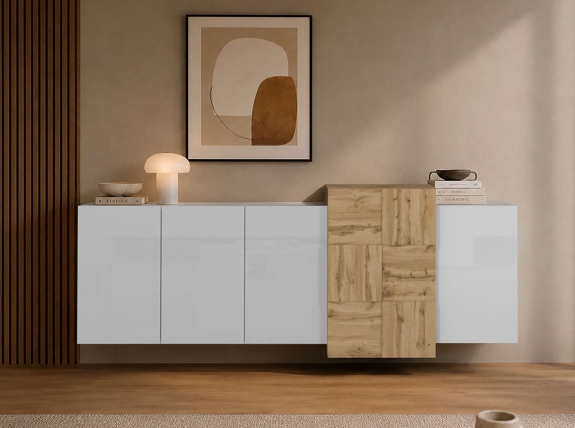 OTTO home Sideboard »Lowboard NEXOS,Lowboard,TV-Kommode,TV-Möbel,TV-Bank,« 1 Stk. tlg. Mit 5 Drehtüren, 8 geschlossenen Fächern, reversibel, B. 210 cm
