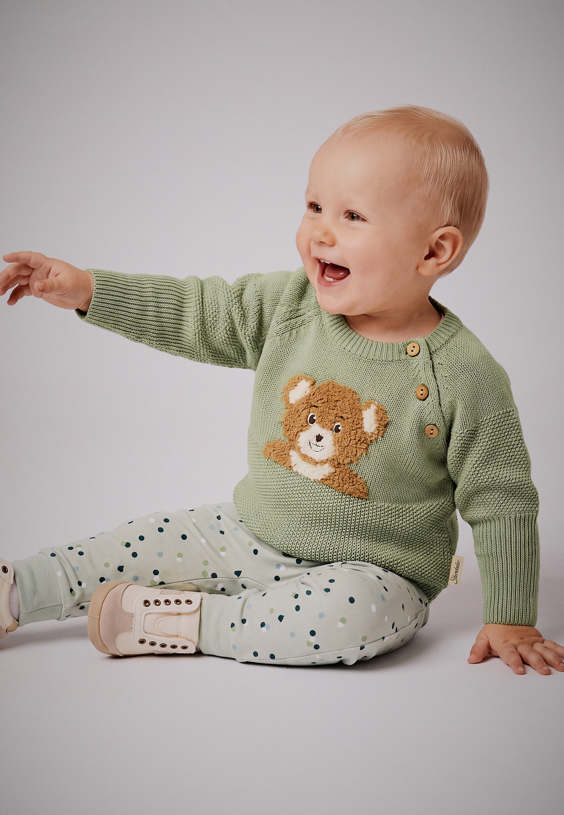 Sterntaler® Rundhalsshirt »Strickpullover Bär«